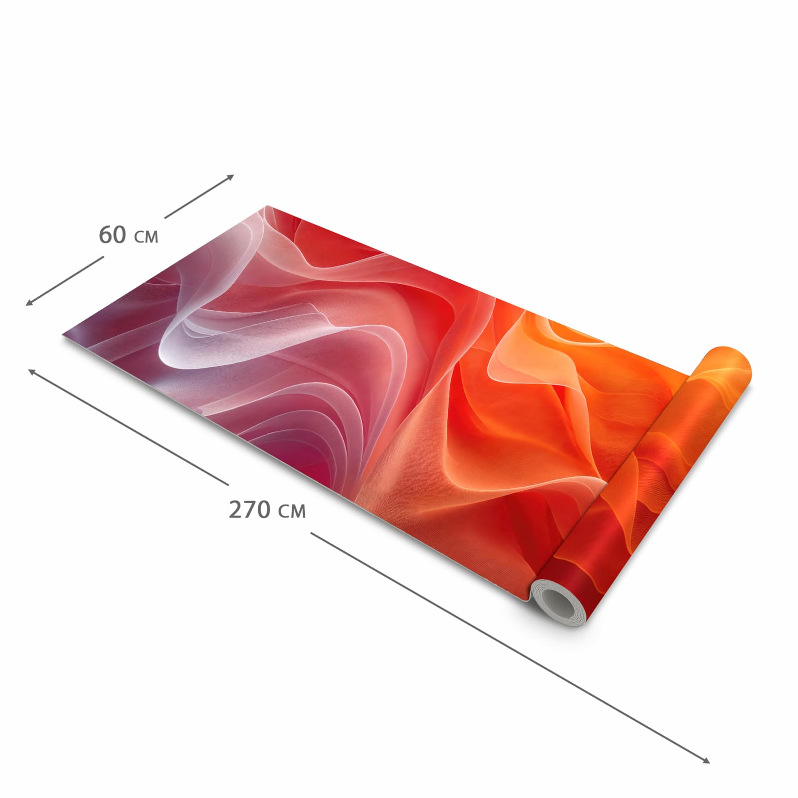 Pflegeleichter rutschfester Küchenteppich mit Motiv Sanfte Farbwirbel in der Grösse 60x120 cm