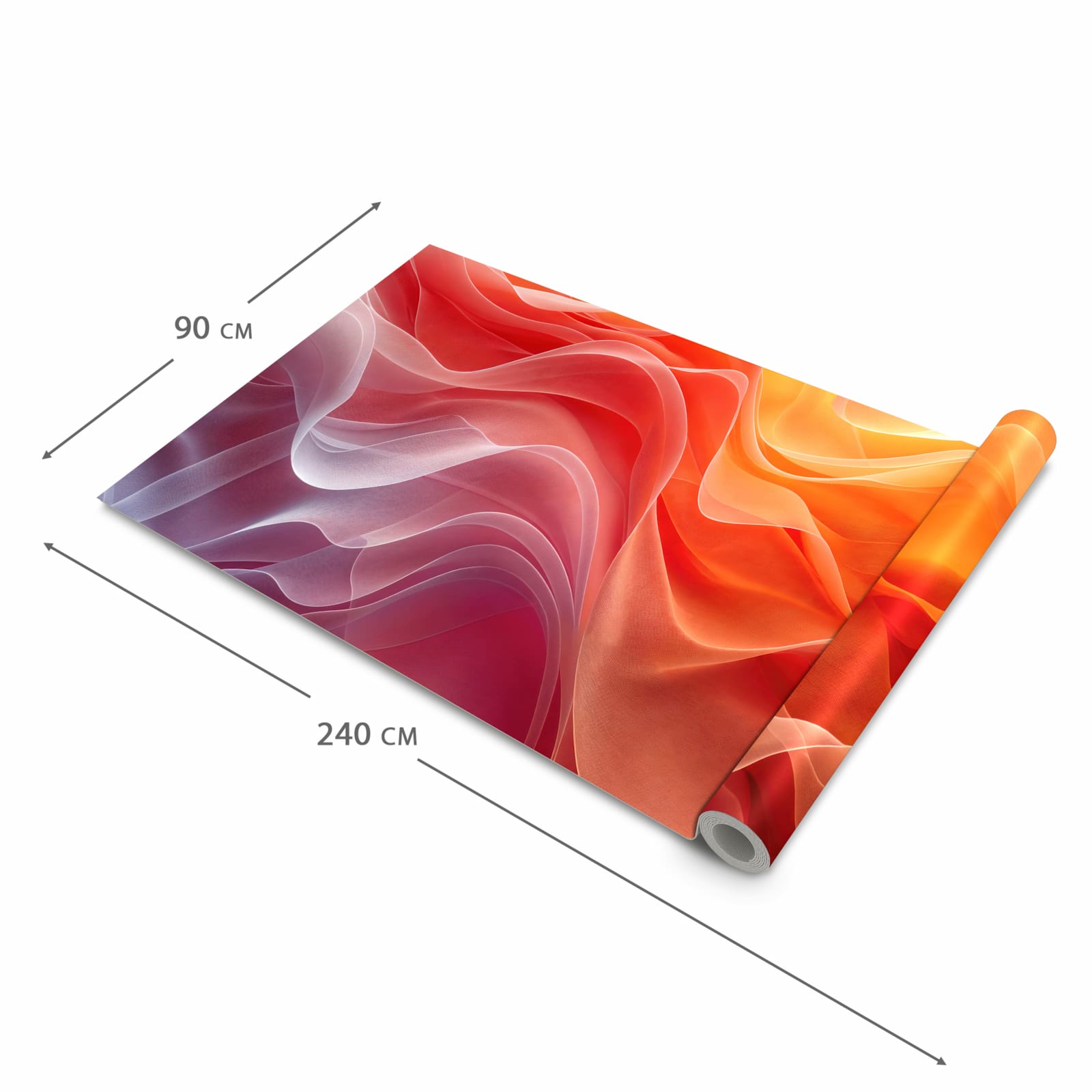 Langlebiger waschbarer Küchenläufer mit Motiv Sanfte Farbwirbel in der Grösse 60x120 cm