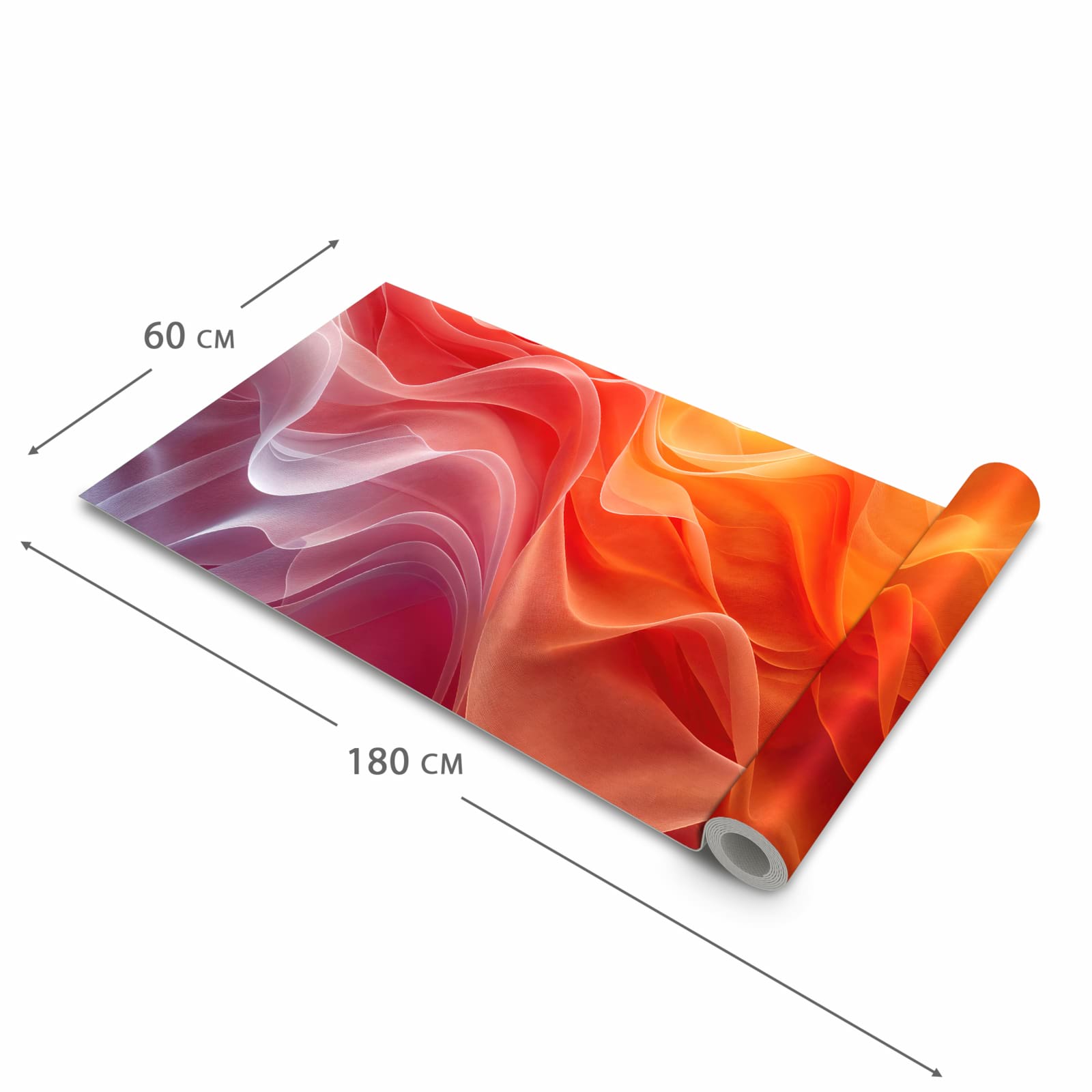 Langlebiger waschbarer Küchenteppich mit Motiv Sanfte Farbwirbel in der Größe 60x120 cm