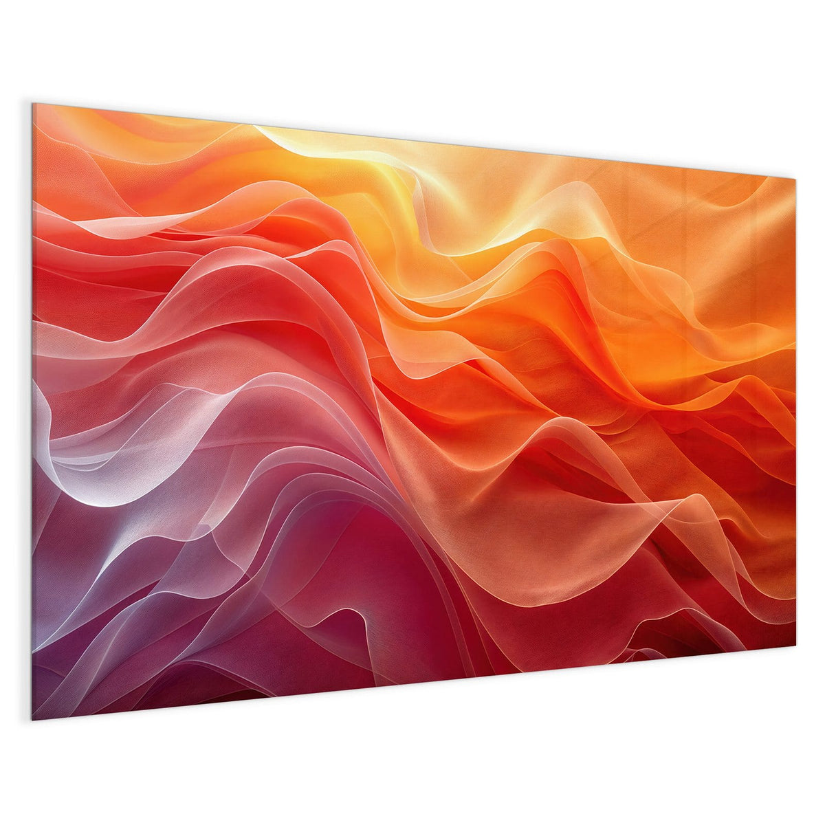 4 mm Glas statt lackiertem Blech – Magnettafel - Orange Seidenfalten