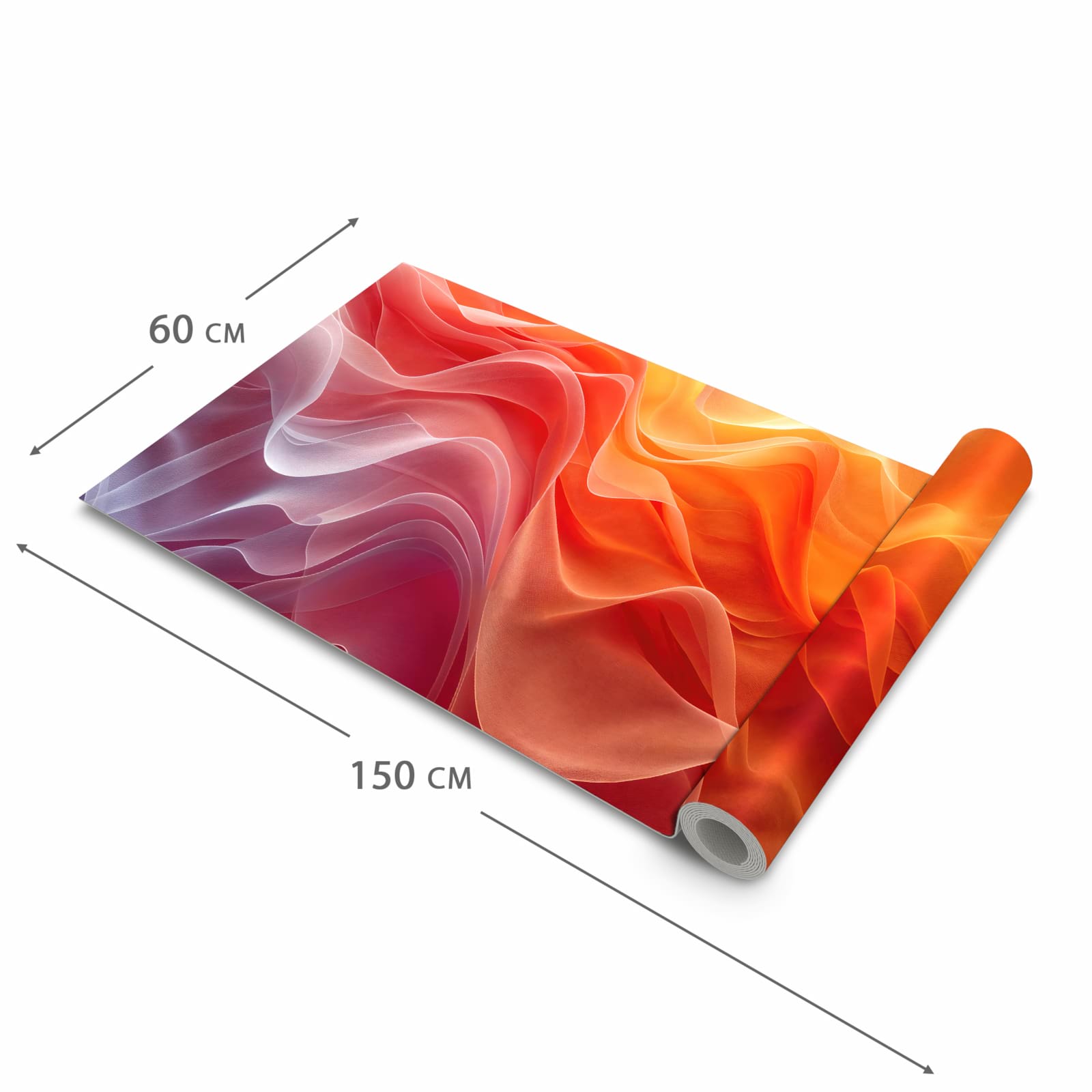 Geruchsneutraler Küchenteppich mit Motiv Sanfte Farbwirbel in der Grösse 60x120 cm zum Waschen