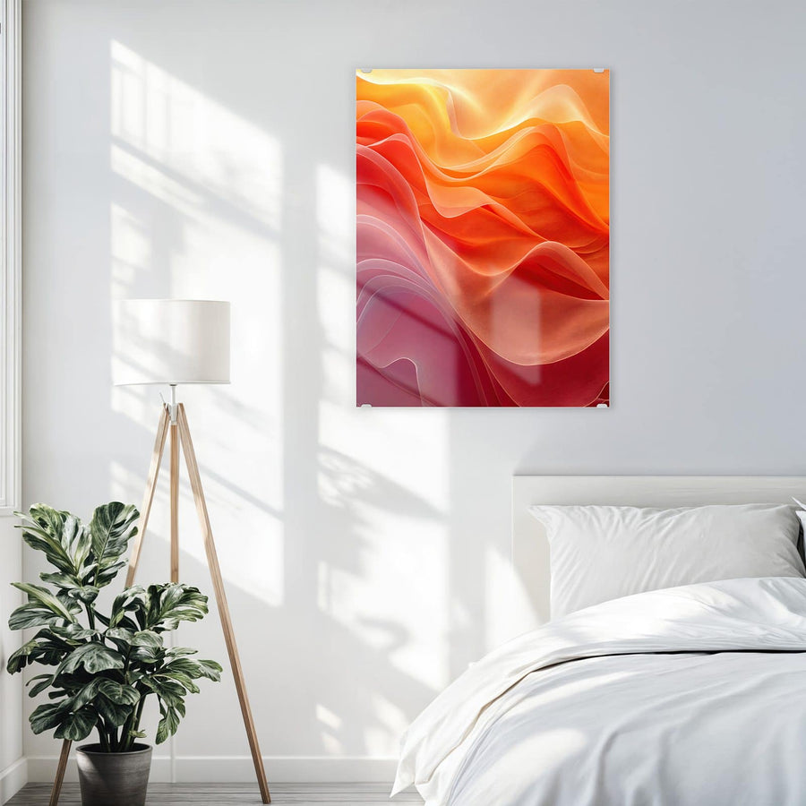 Maße Wandbild - Orange Seidenfalten - Hochformat