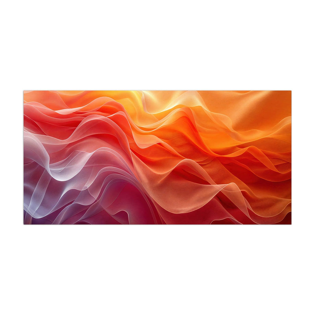 Küchenrückwand aus Glas Orange Seidenfalten im Hochformat, Motiv bildfüllend von vorn