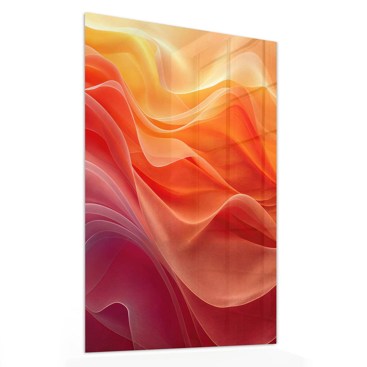 11 Größen – von 30 × 60 bis 60 × 150 cm – Wandbild - Orange Seidenfalten - Hochformat