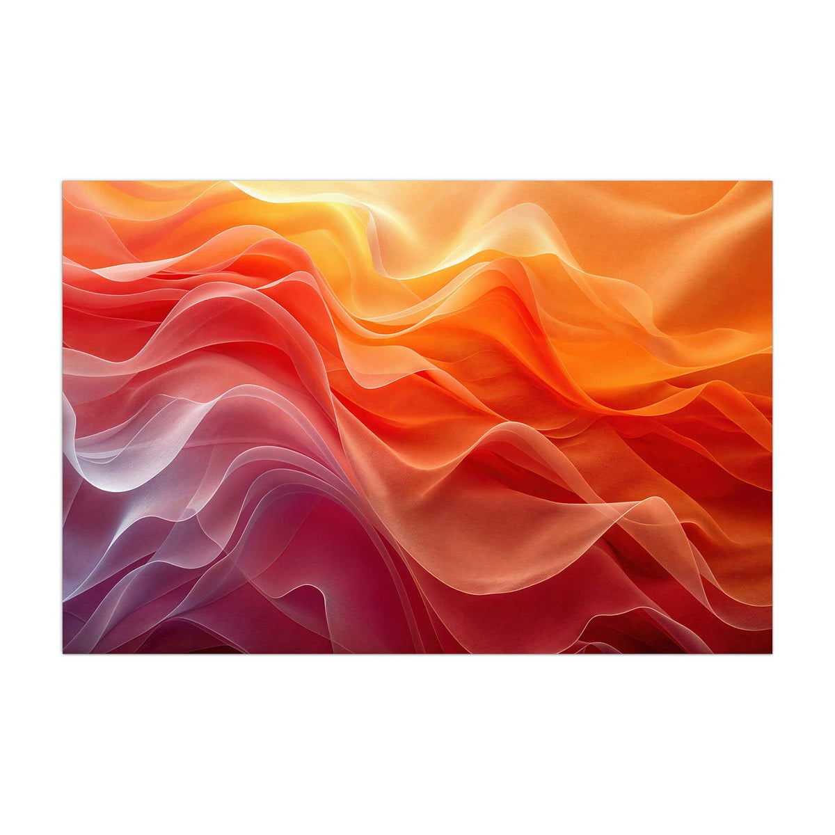 Küchenrückwand aus Glas Orange Seidenfalten im Hochformat, Motiv bildfüllend von vorn