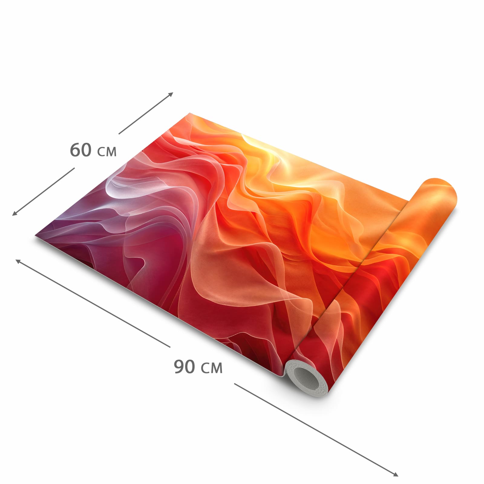 Rutschhemmender Küchenläufer mit Motiv Sanfte Farbwirbel in der Grösse 60x120 cm