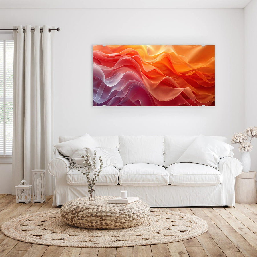 Maße Wandbild - Orange Seidenfalten - Querformat