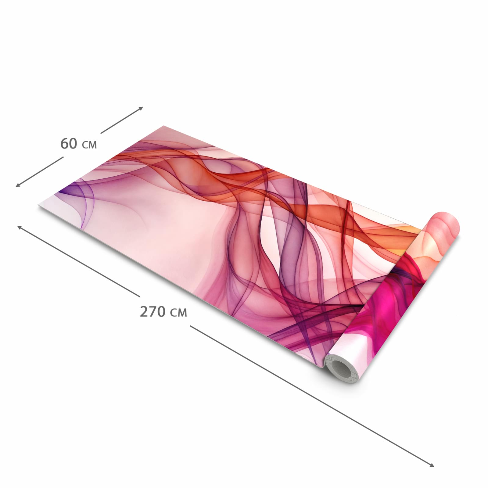 Bodenschonender großer Küchenteppich mit Motiv Farbige Schleier in der Größe 90x240 cm