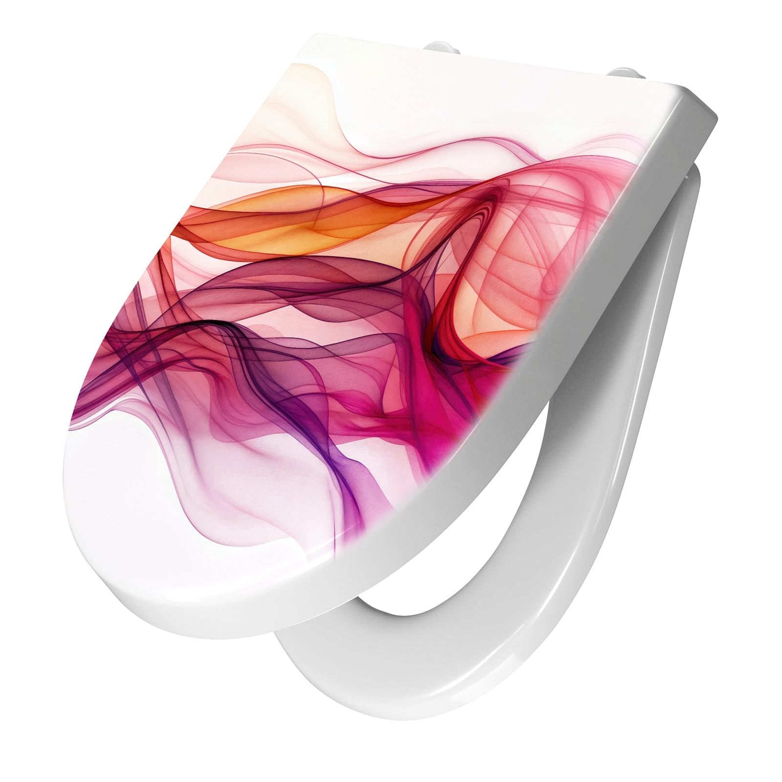 WC-Sitz mit Absenkautomatik Farbige Schleier