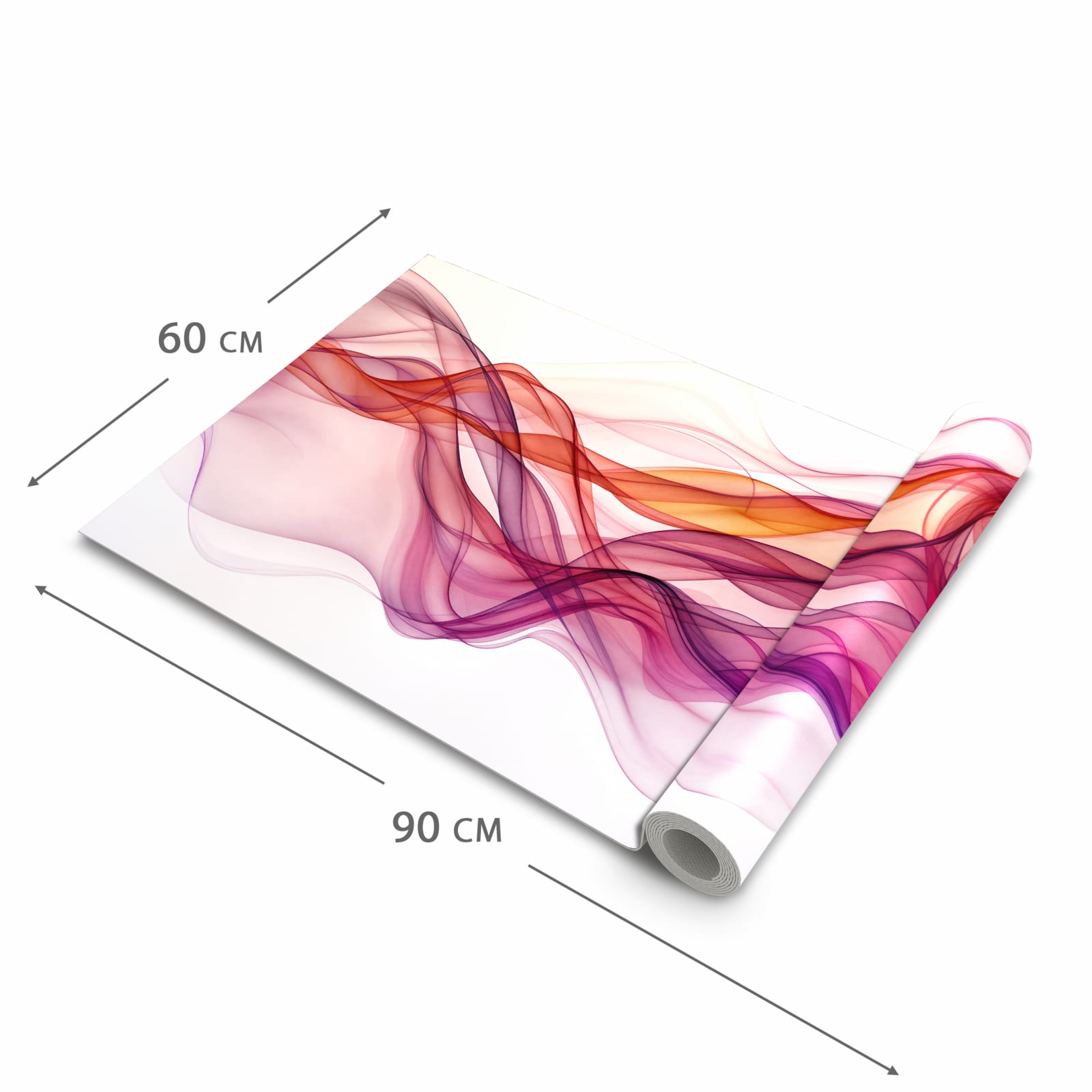 Formstabiler waschbarer Küchenteppich mit Motiv Farbige Schleier in der Grösse 90x240 cm