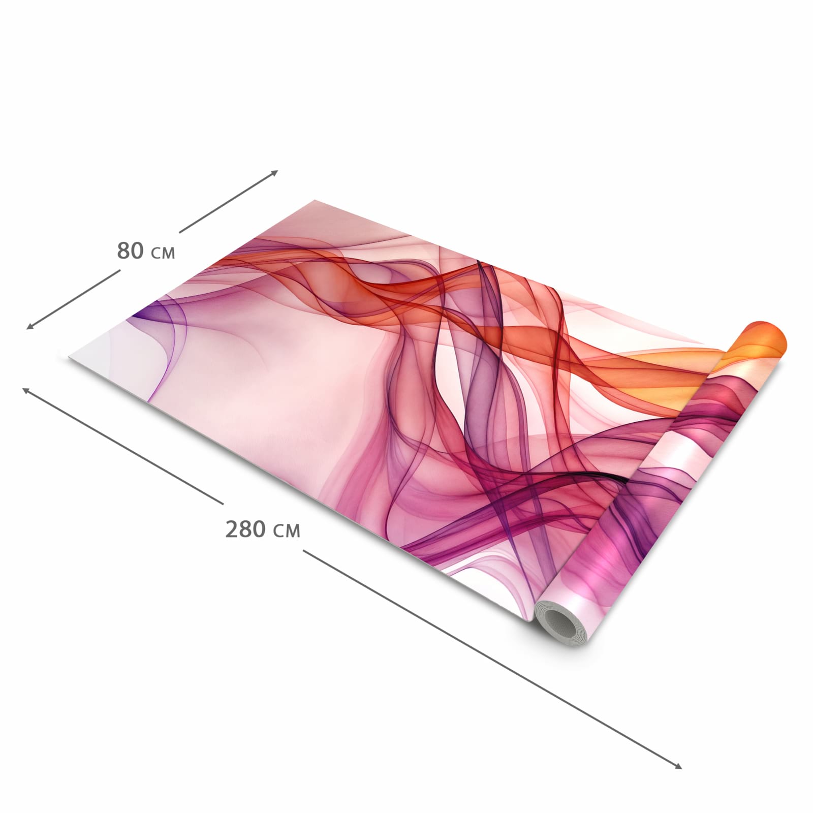 Geräuschdämpfender waschbarer Küchenläufer mit Motiv Farbige Schleier in der Größe 90x240 cm