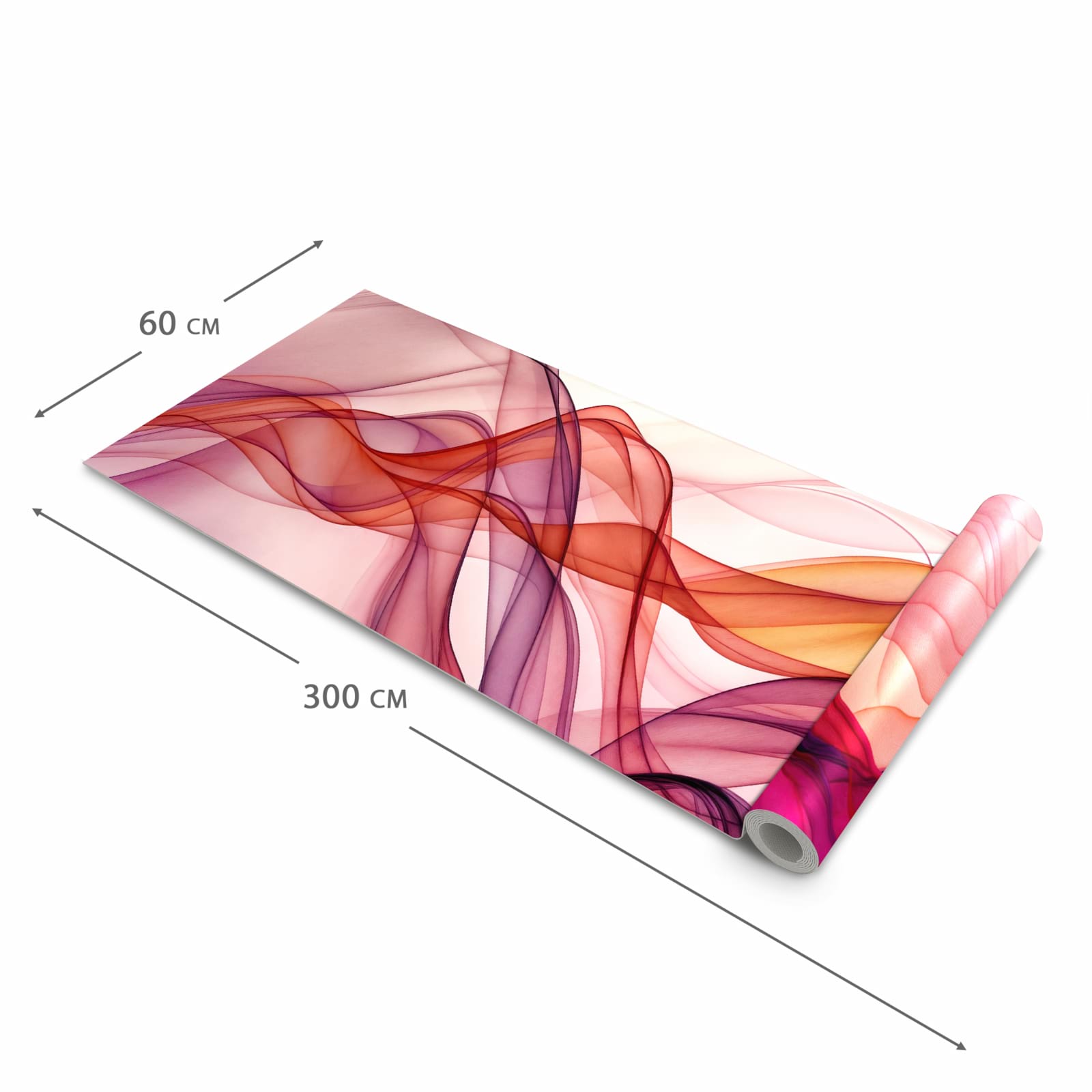 Farbbeständiger rutschfester Küchenteppich mit Motiv Farbige Schleier in der Grösse 90x240 cm