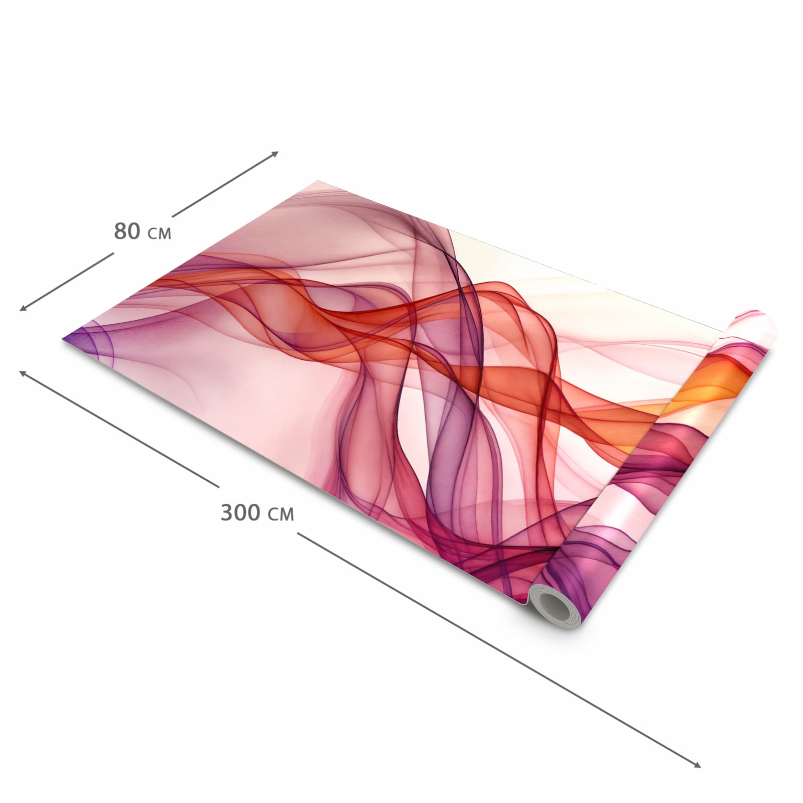 Abriebfester rutschfester Küchenläufer mit Motiv Farbige Schleier in der Größe 90x240 cm