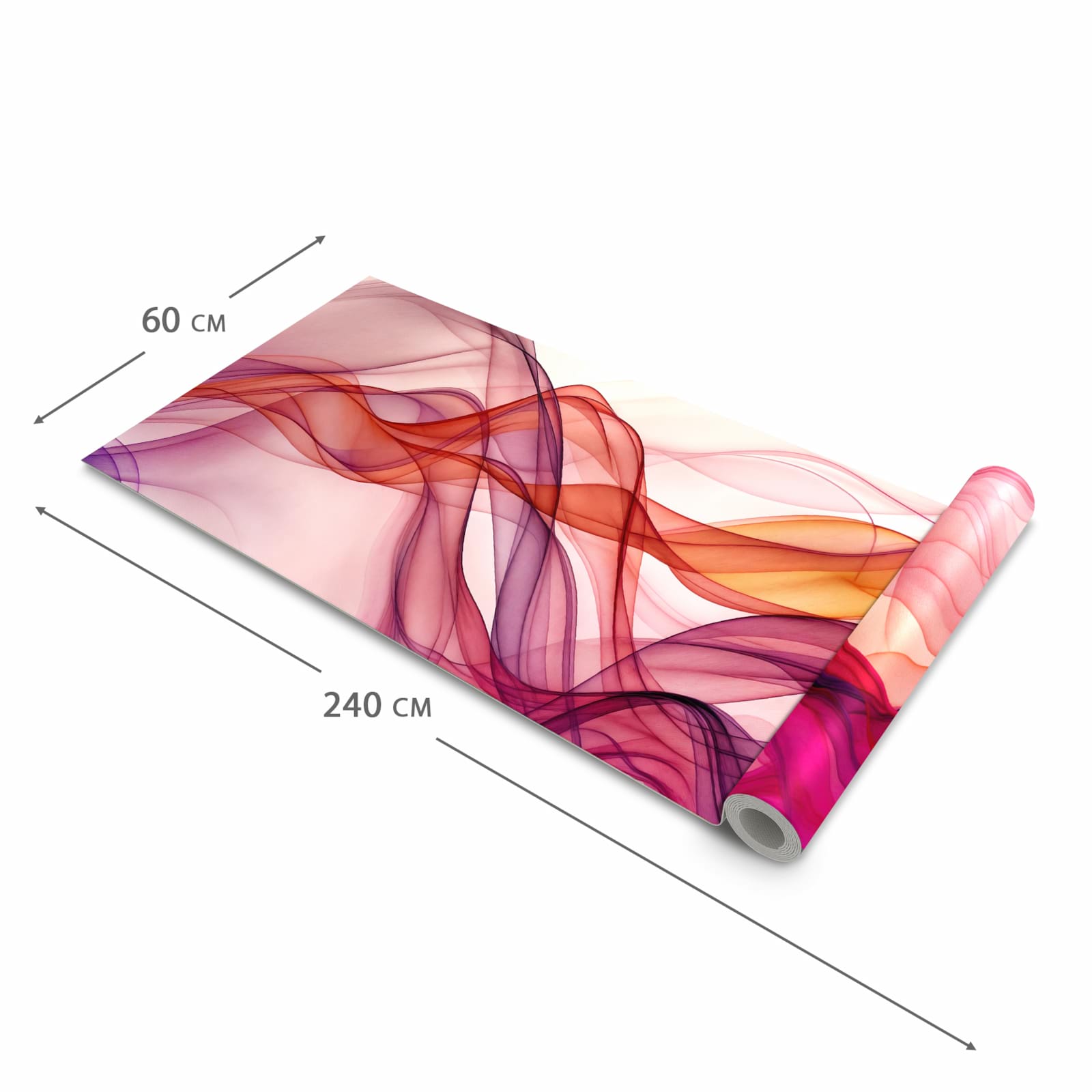 Waschbarer Küchenteppich mit Motiv Farbige Schleier in der Grösse 90x240 cm für Ordnung