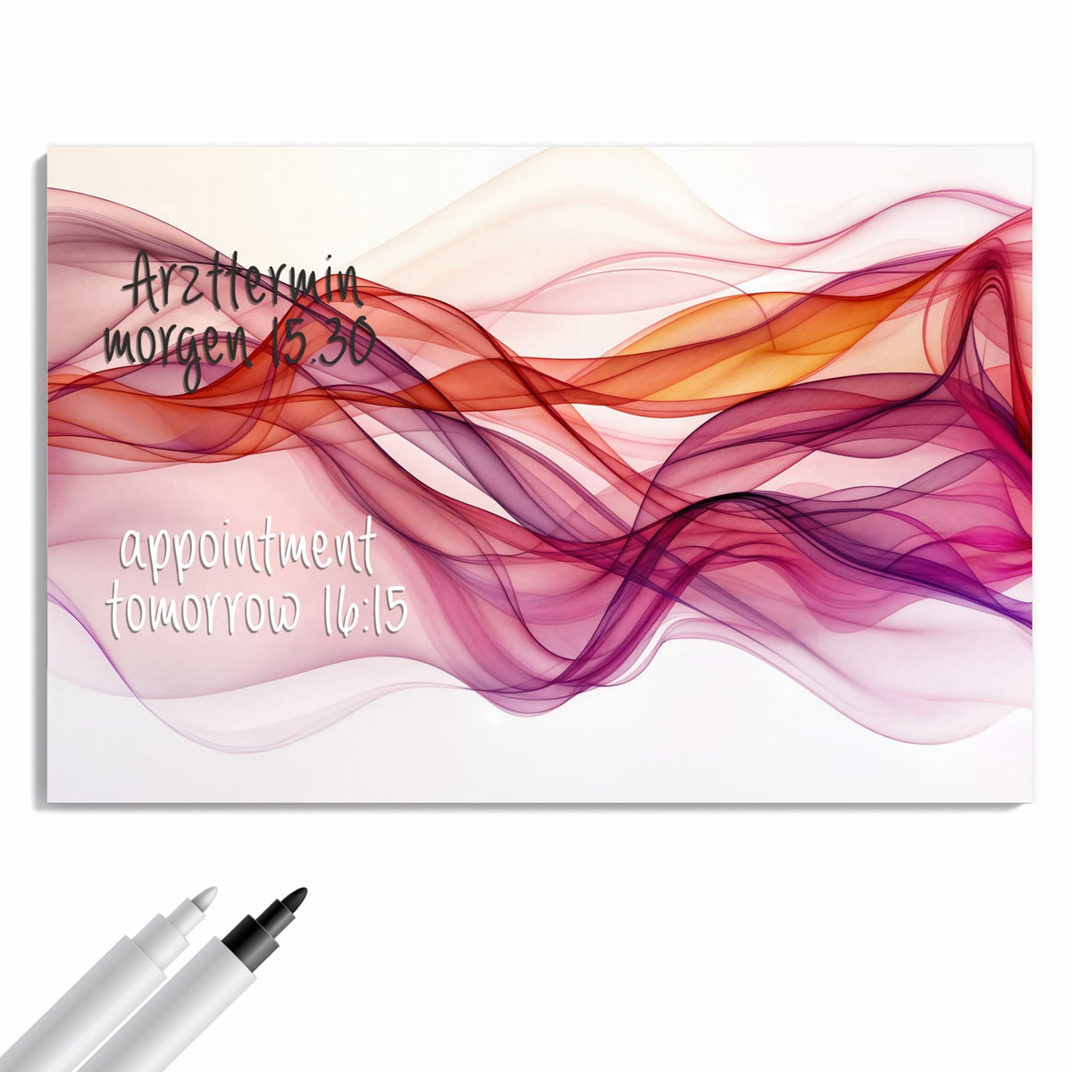 Beschreiben, abwischen, anheften – Metall Magnettafel - Magenta Schleier