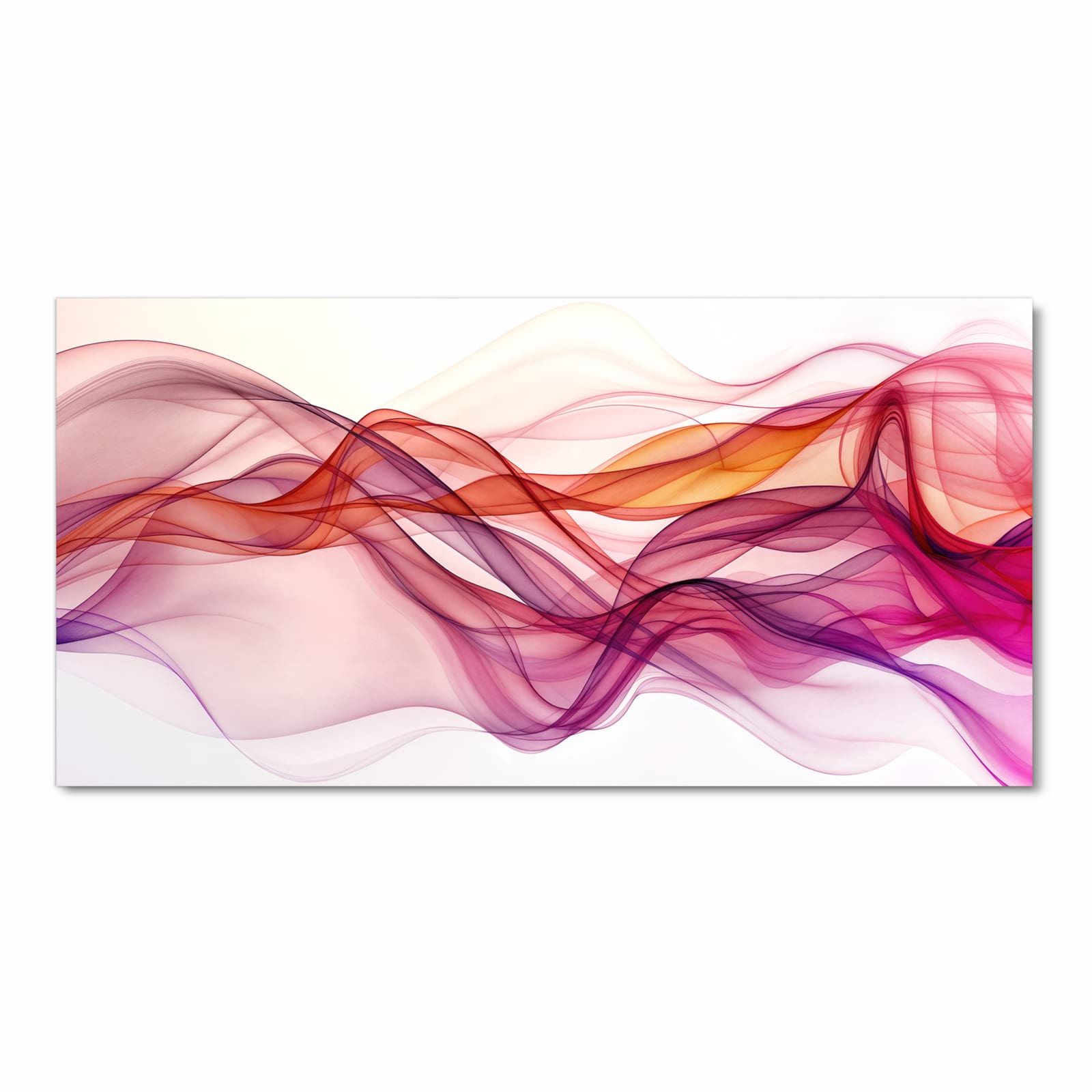 Bodenschonender Teppich fürs Esszimmer mit Motiv Farbige Schleier in Frontansicht, waschbar