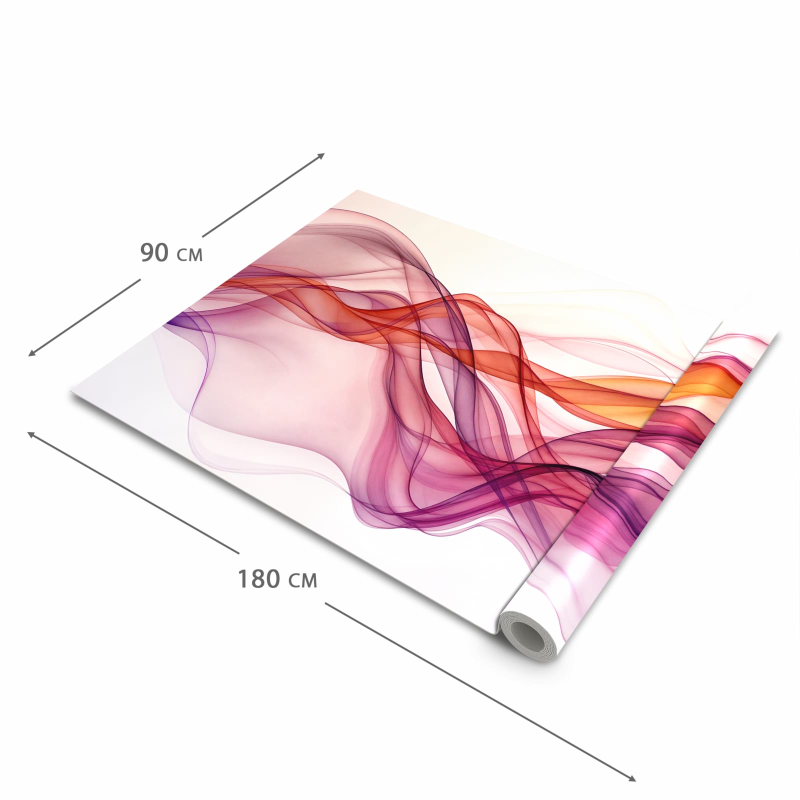 UV-beständiger rutschfester Küchenläufer mit Motiv Farbige Schleier in der Grösse 90x240 cm