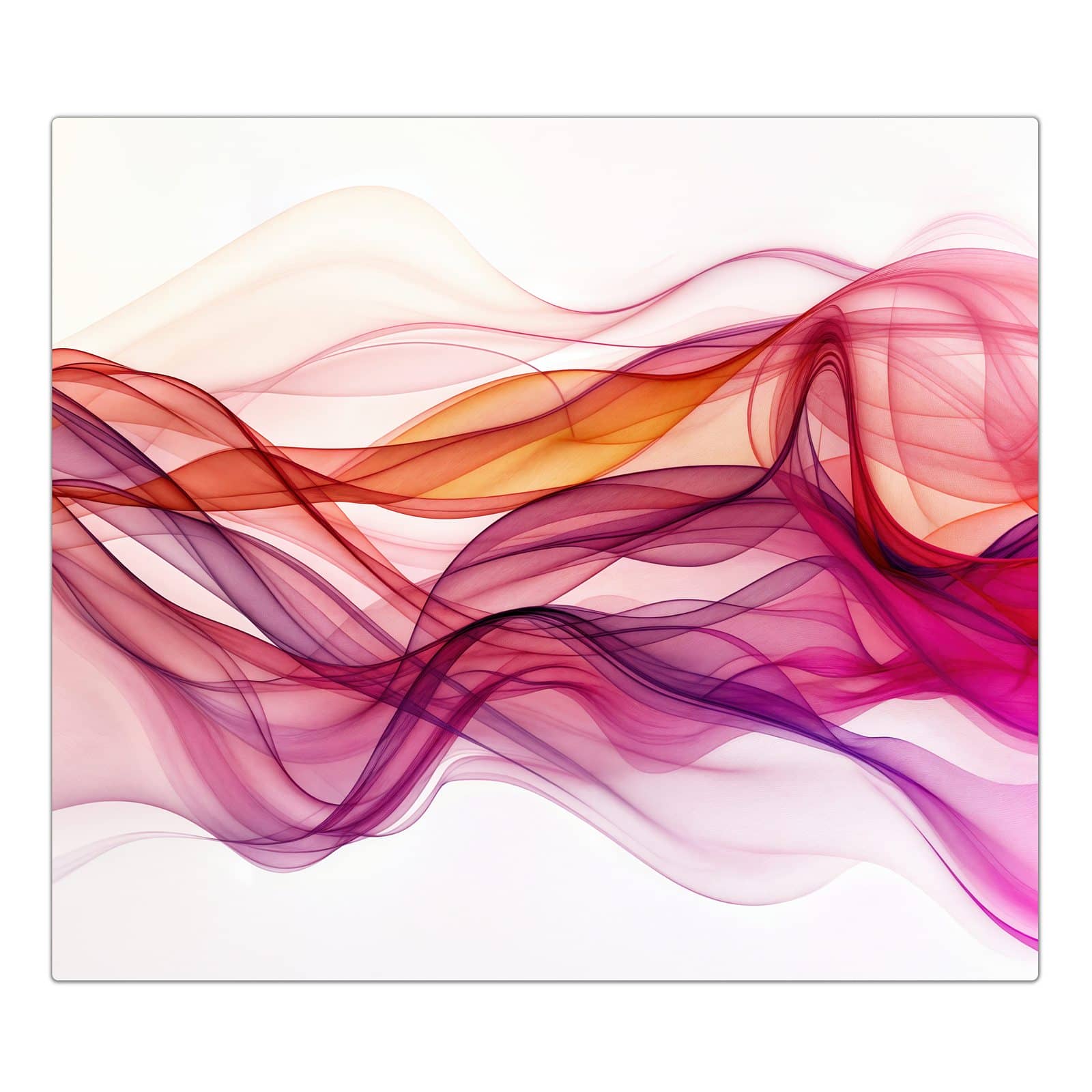 1-teilige Glasplatte für Herd mit Farbige Schleier-Motiv in der Frontansicht #grösse_1-Teilig (60x52cm)