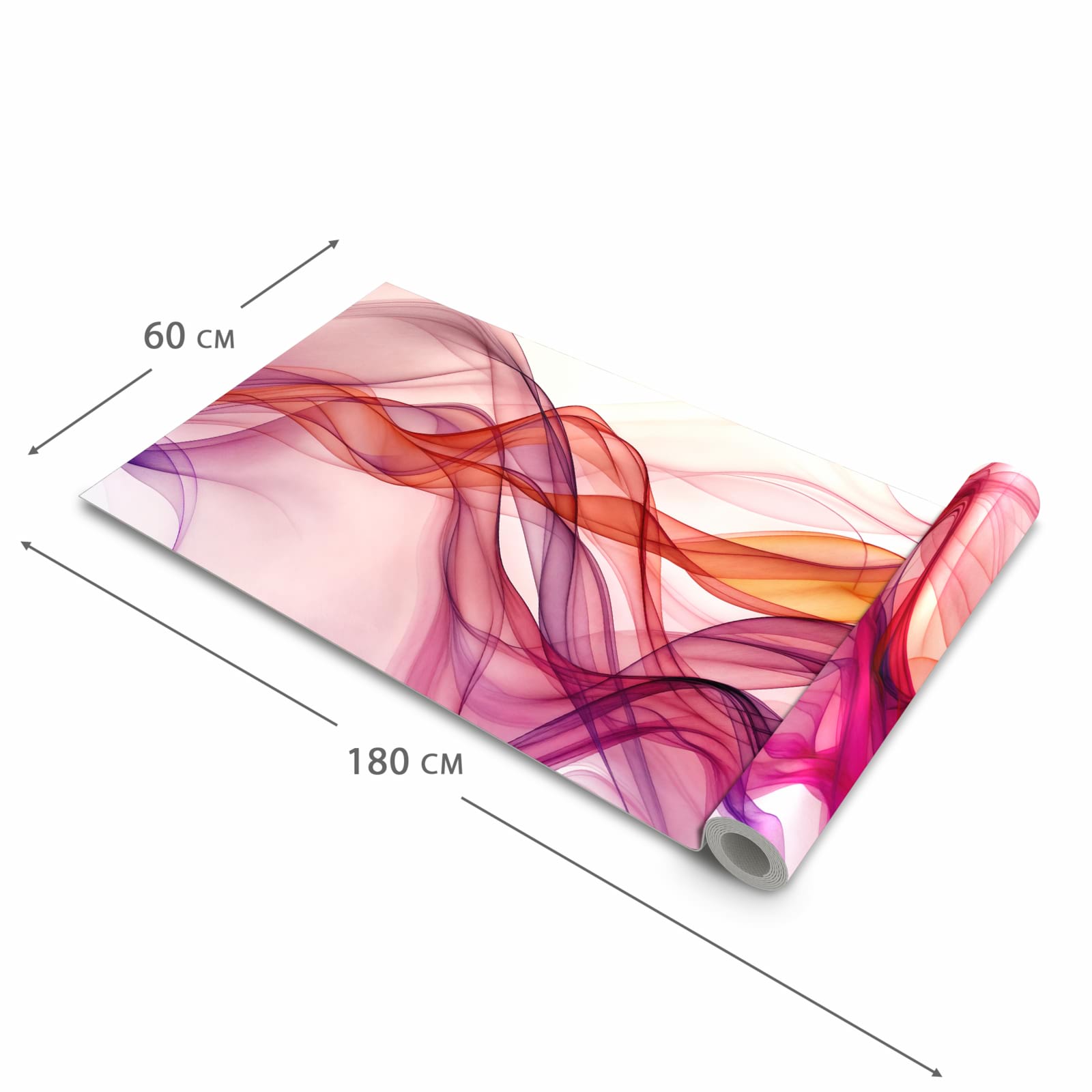 Bodenschonender Küchenteppich mit Motiv Farbige Schleier in der Grösse 90x240 cm, waschbar