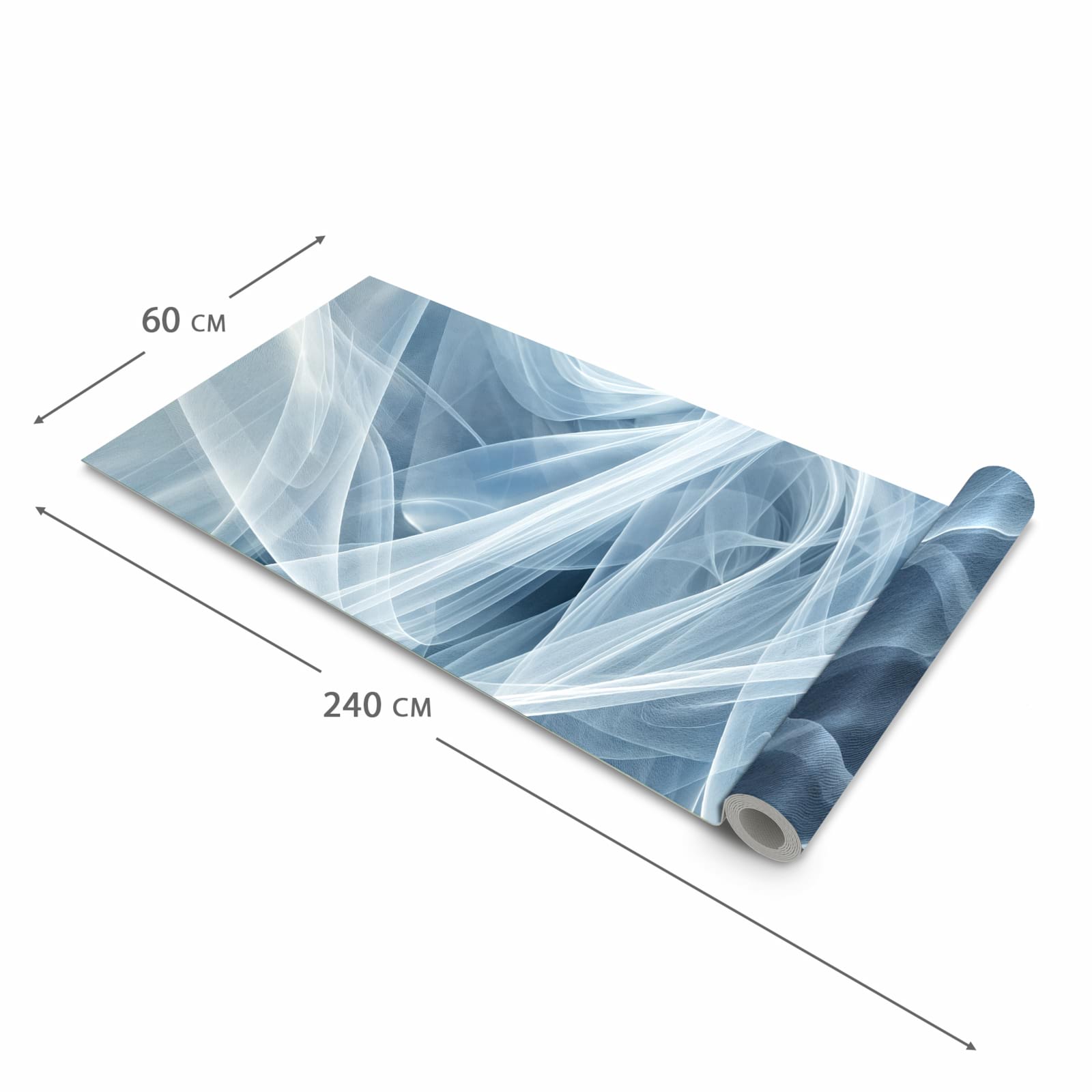 Flacher rutschfester Küchenteppich mit Motiv Transparente Schleier in der Grösse 90x240 cm