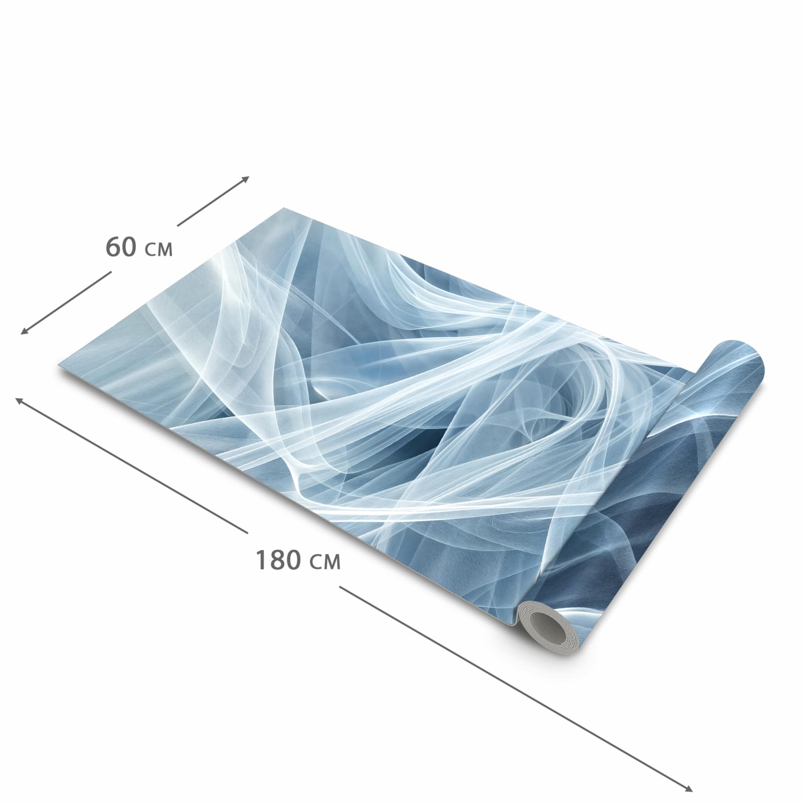 Langlebiger dünner Küchenteppich mit Motiv Transparente Schleier in der Grösse 90x240 cm
