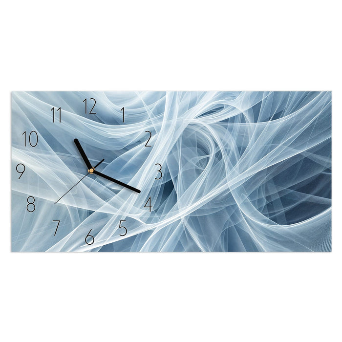 Wanduhr Transparente Schleier aus Glas – Querformat 60 × 30 cm mit Ziffernblatt Elegant