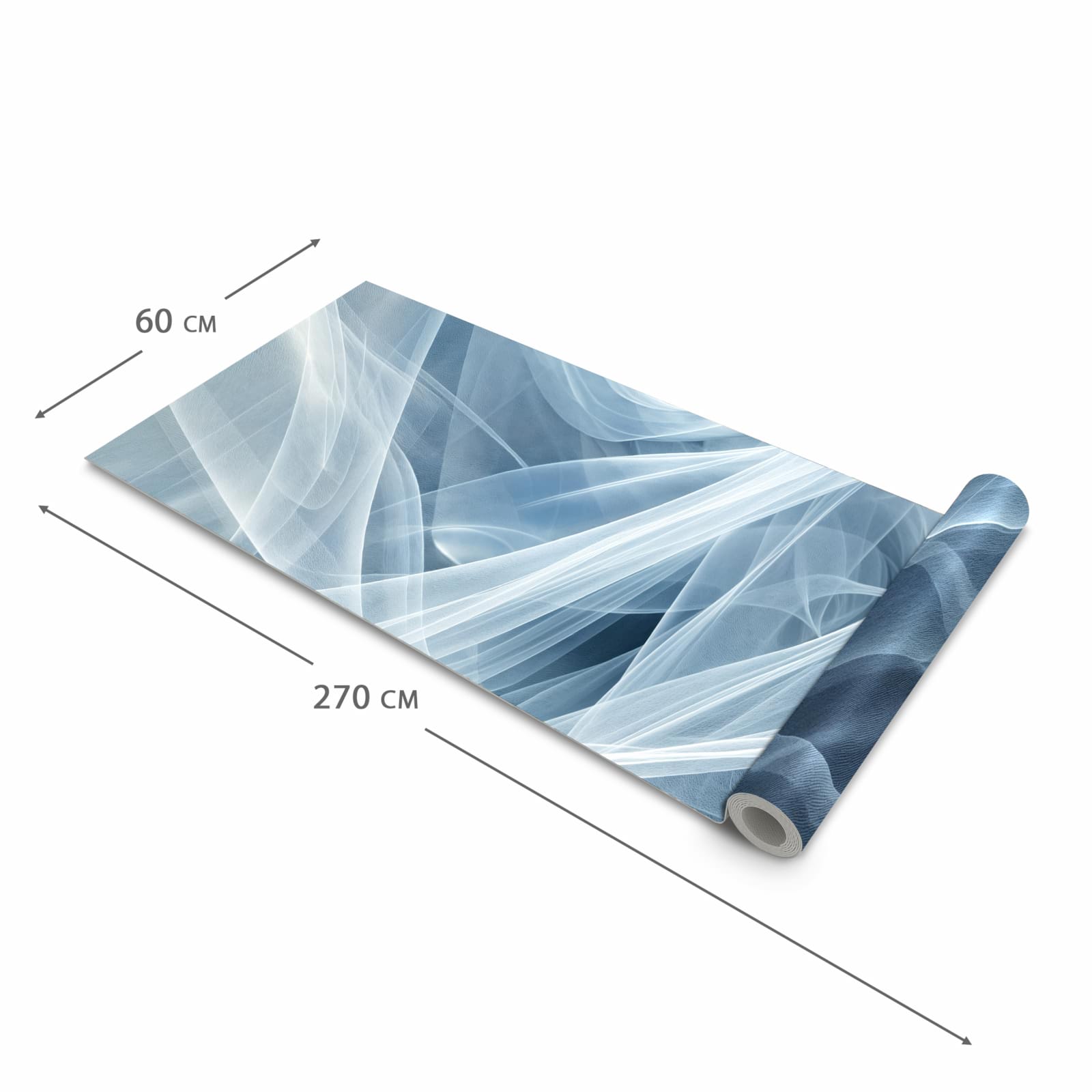 Pflegeleichter waschbarer Küchenteppich mit Motiv Transparente Schleier in der Grösse 90x240 cm