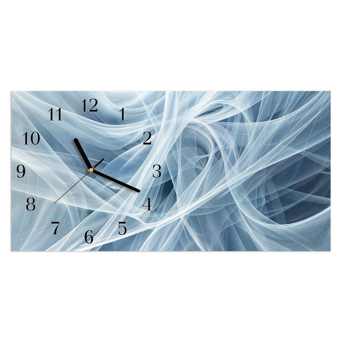 Wanduhr Transparente Schleier aus Glas – Querformat 60 × 30 cm mit Ziffernblatt Klassisch