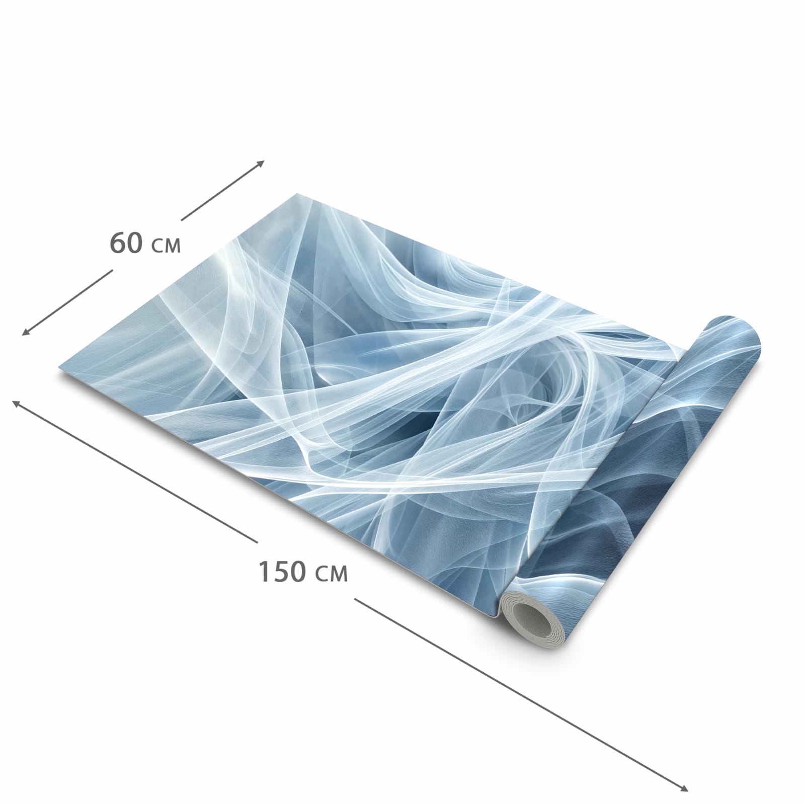Geruchsneutraler rutschfester Läufer mit Motiv Transparente Schleier in der Grösse 90x240 cm