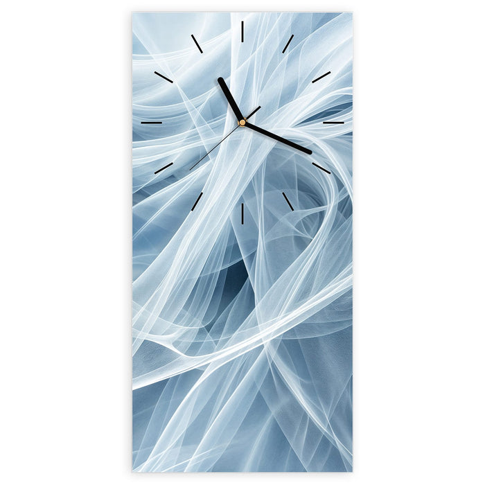Wanduhr Transparente Schleier aus Glas – Hochformat 30 × 60 cm mit Ziffernblatt Linie