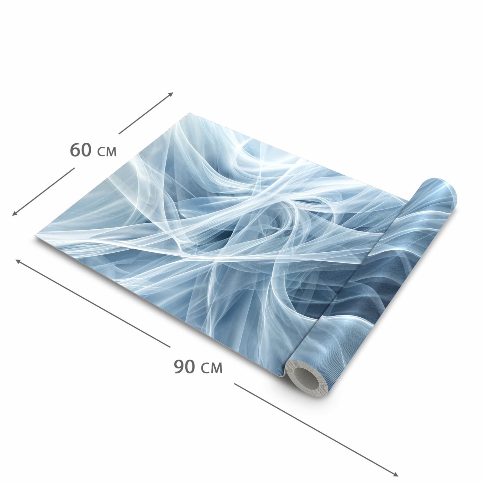 Rutschfester waschbarer Teppich Esstisch mit Motiv Transparente Schleier in der Grösse 90x240 cm
