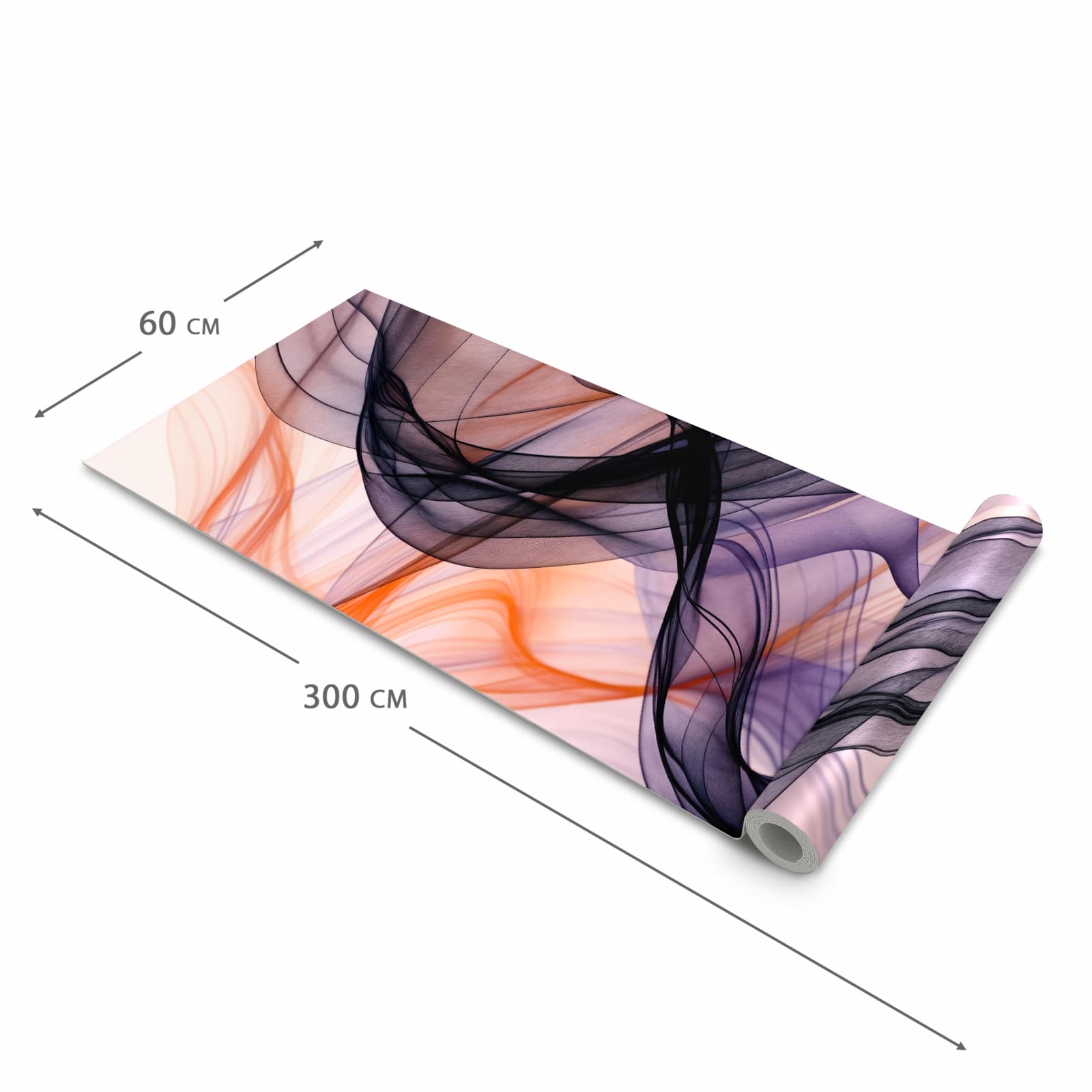Küchenvorleger mit Motiv Abstrakte Bewegung in der Grösse 90x180 cm für sichere Aufbewahrung