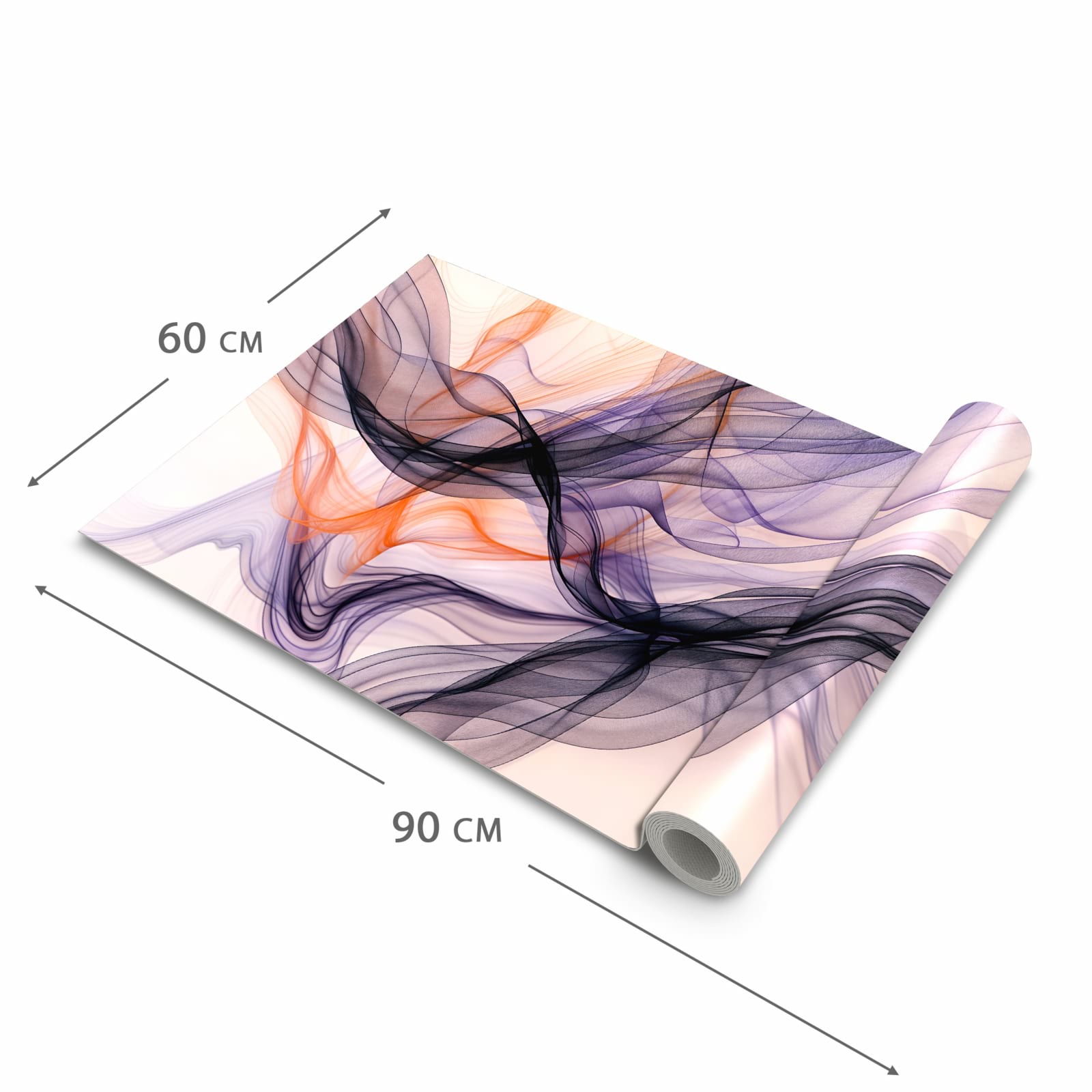 Zeitsparender waschbarer Küchenteppich mit Motiv Abstrakte Bewegung in der Grösse 90x180 cm