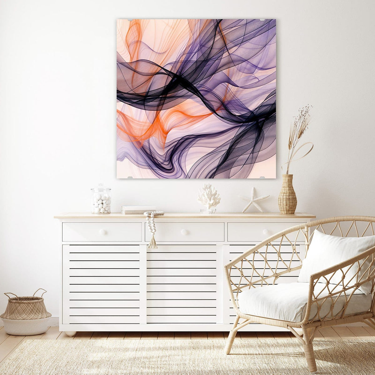 Echtglas, 4 mm – kein Acryl, keine Folie – Wandbild - Abstrakte Bewegung - Quadratisch
