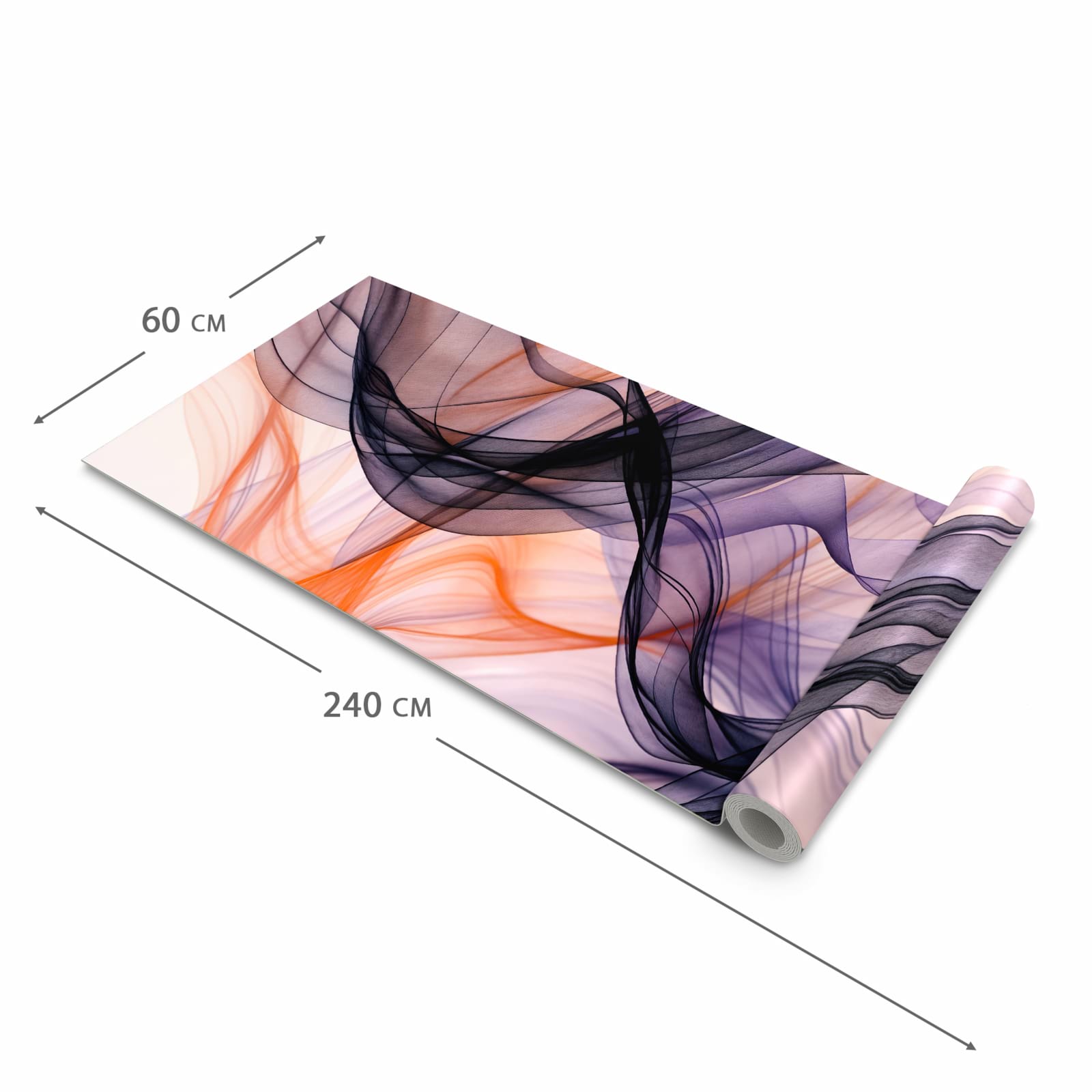 Farbbeständiger Küchenteppich mit Motiv Abstrakte Bewegung in der Größe 90x180 cm