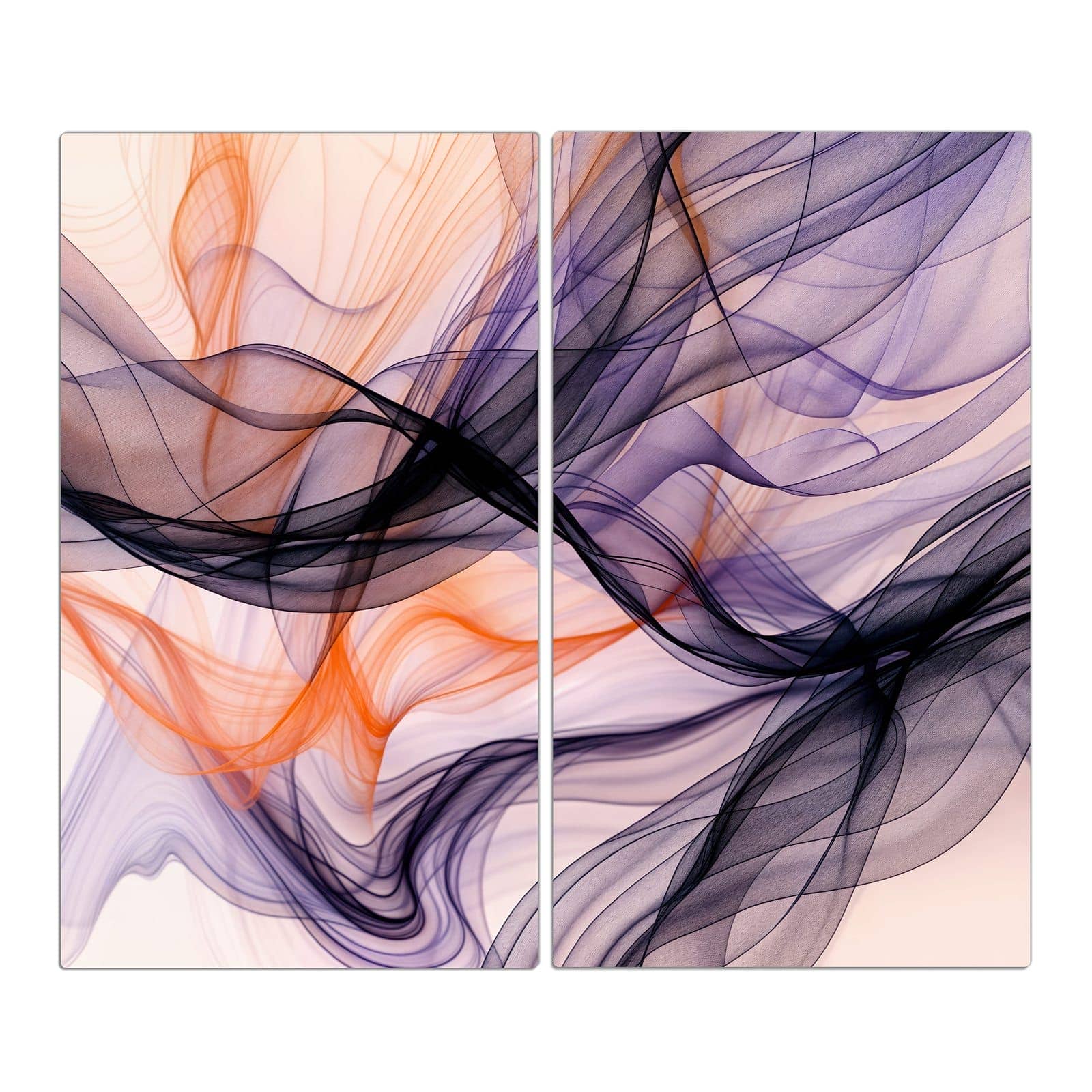 2-teilige Abdeckung für Herdplatte mit Abstrakte Bewegung-Motiv in der Frontansicht #grösse_2-Teilig (60x52cm)