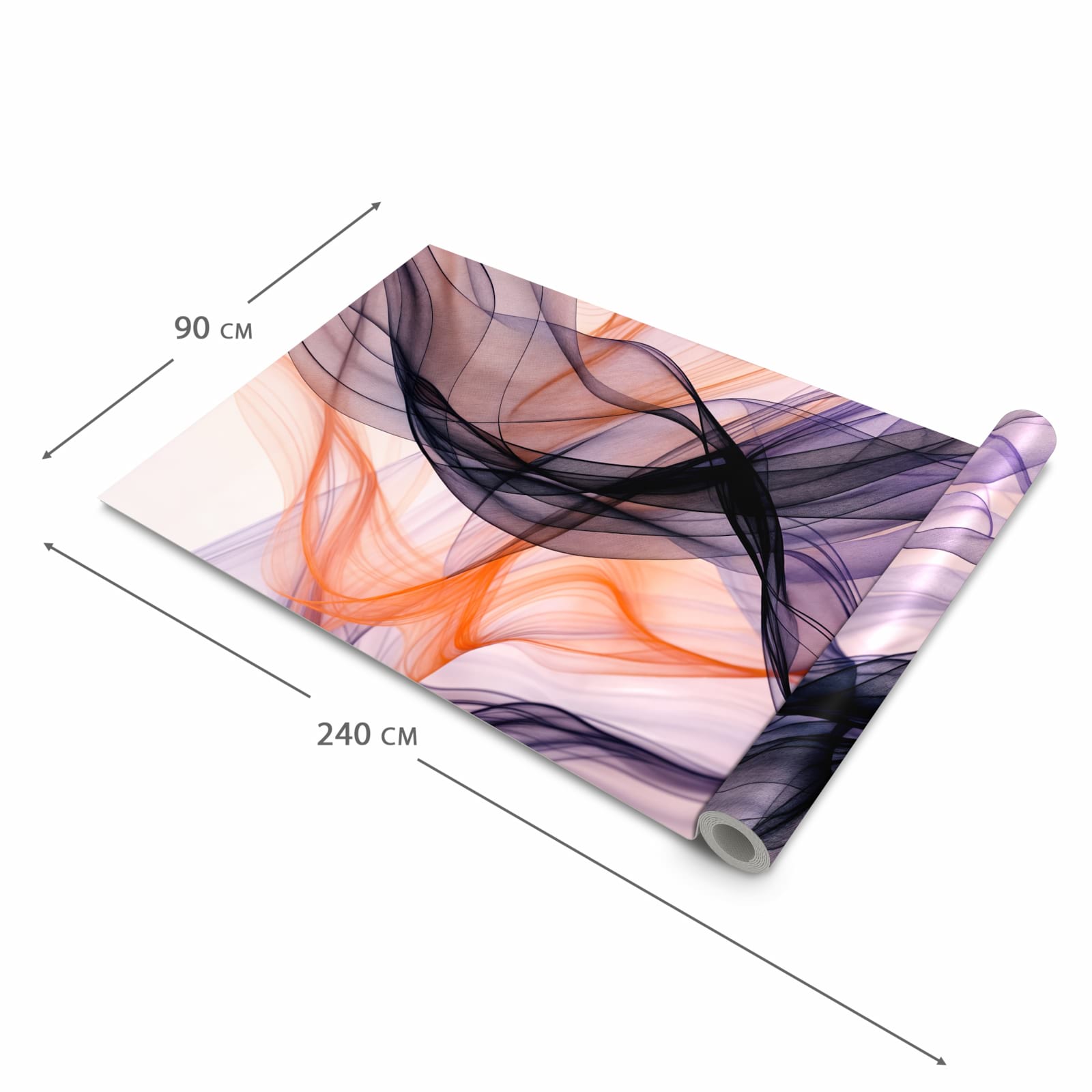Fleckenresistenter langer Teppich mit Motiv Abstrakte Bewegung in der Grösse 90x240 cm