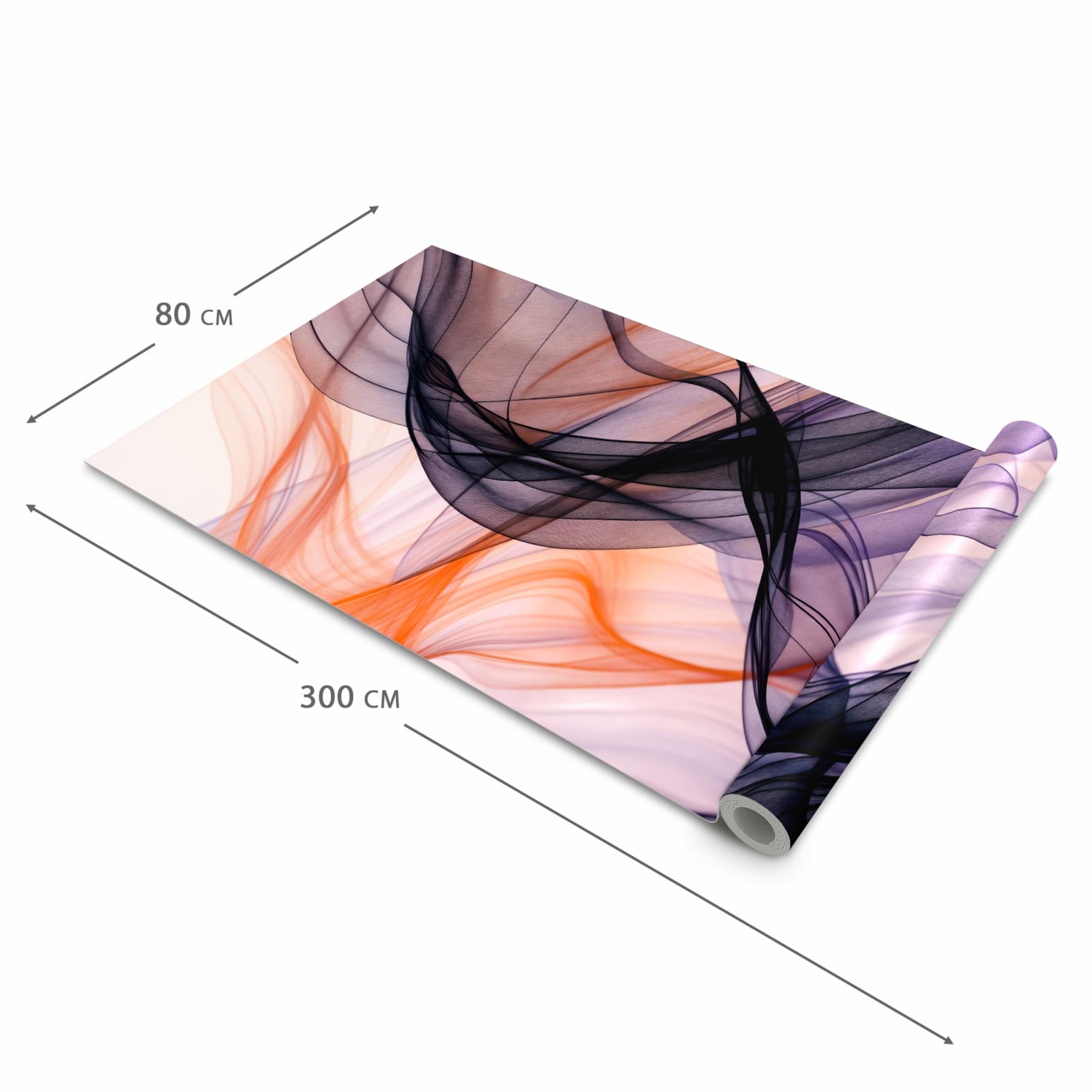 Waschbarer Küchenläufer mit Motiv Abstrakte Bewegung in der Grösse 90x240 cm für Trittkomfort