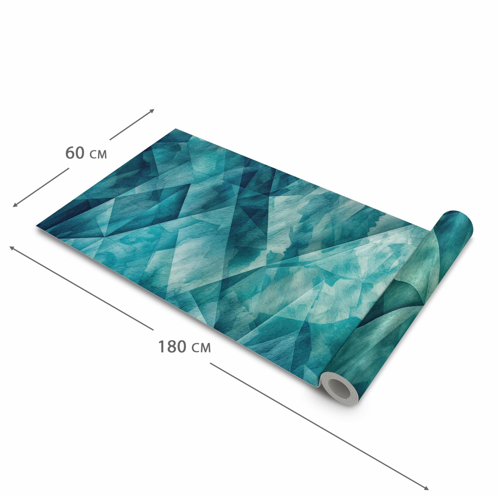 Pflegeleichter Küchenläufer mit Motiv Abstrakte Geometrie in der Grösse 90x180 cm zum Waschen