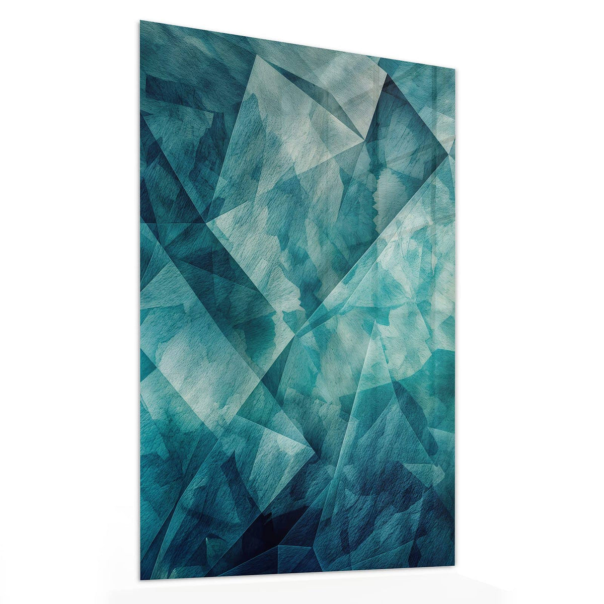 Glasbild Abstrakte Geometrie von der Seite, 4 mm Echtglas