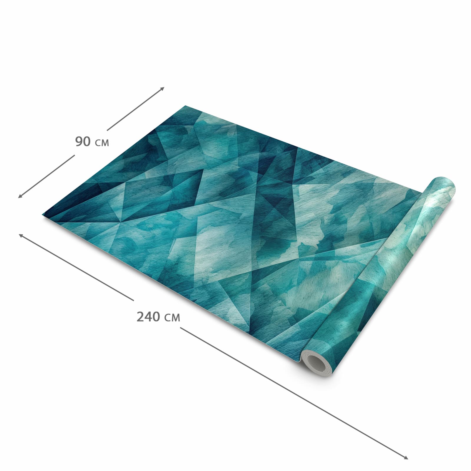 Feuchtigkeitsresistenter Küchenteppich mit Motiv Abstrakte Geometrie in der Grösse 90x180 cm