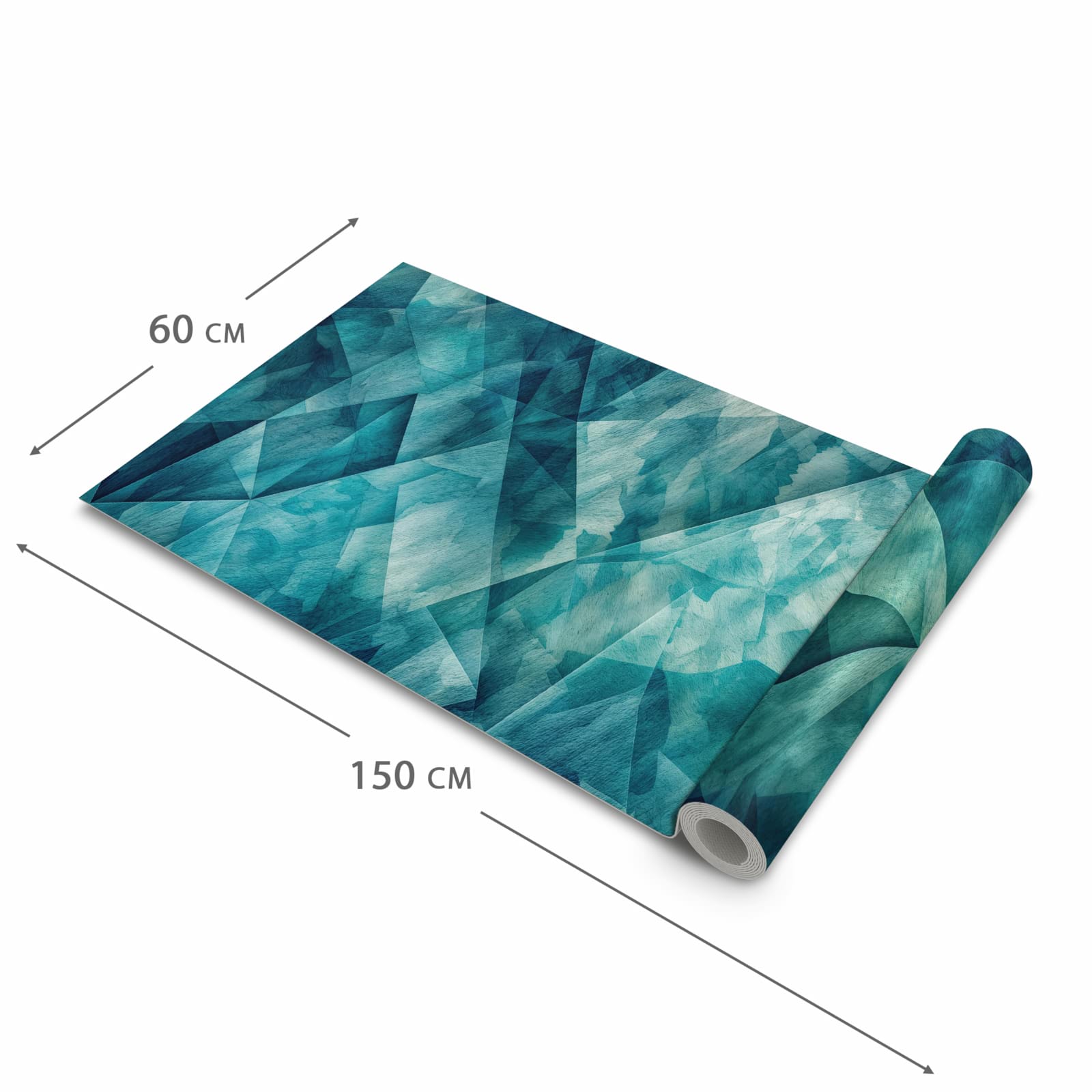 Flacher Küchenläufer nach Maß mit Motiv Abstrakte Geometrie in der Größe 90x180 cm