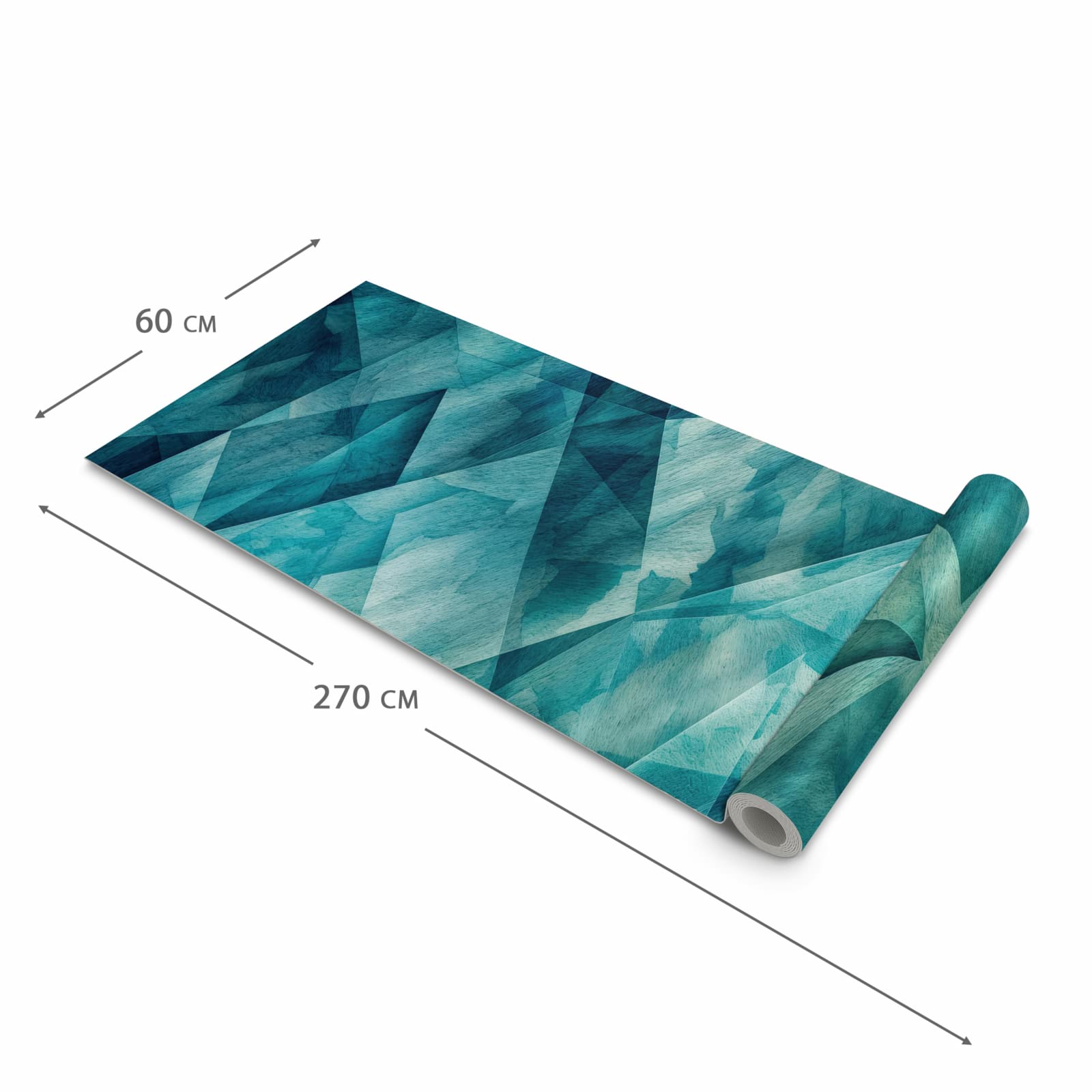 Rutschfester abwaschbarer Küchenläufer mit Motiv Abstrakte Geometrie in der Größe 90x180 cm