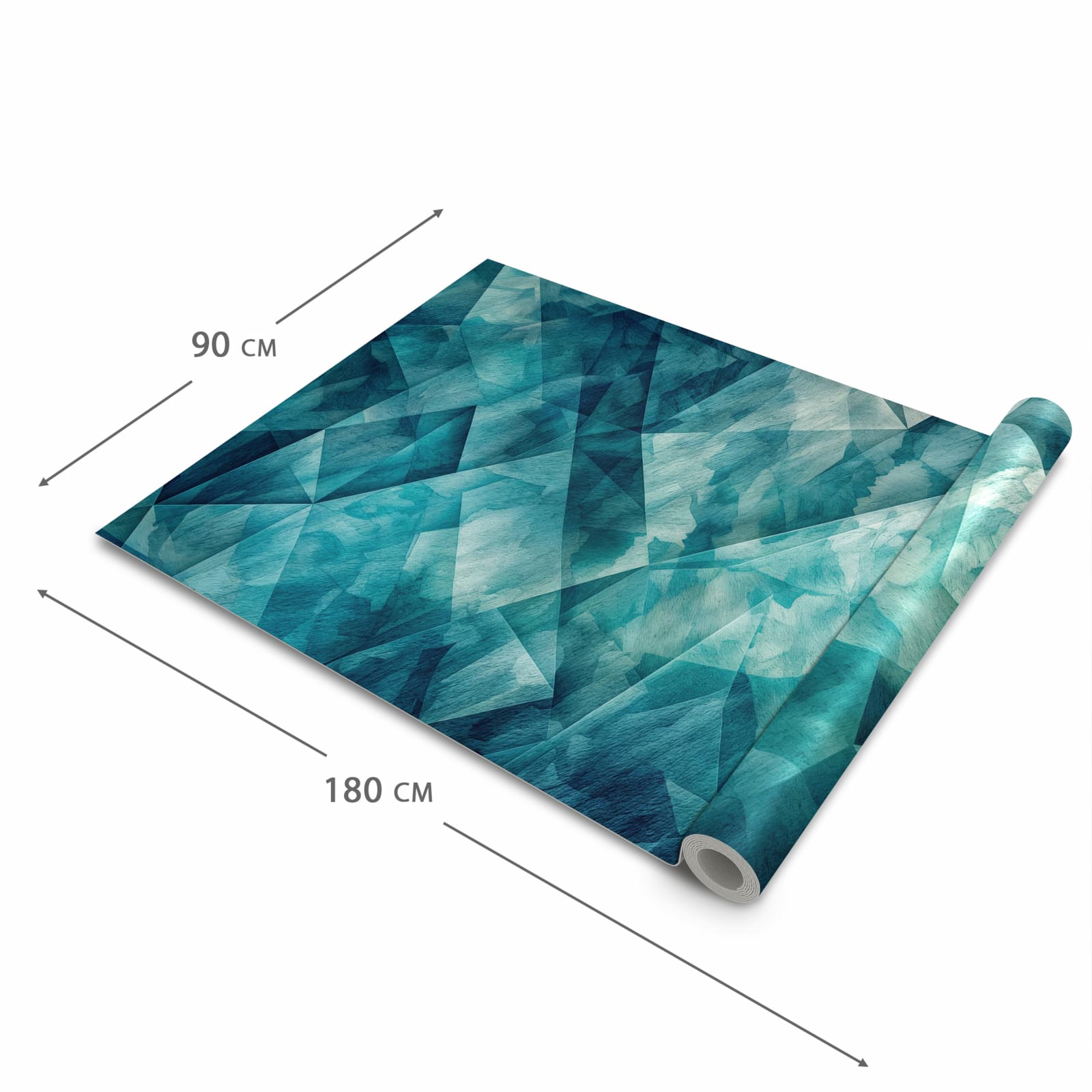 Rutschfester Küchenteppich mit Motiv Abstrakte Geometrie in der Grösse 90x180 cm
