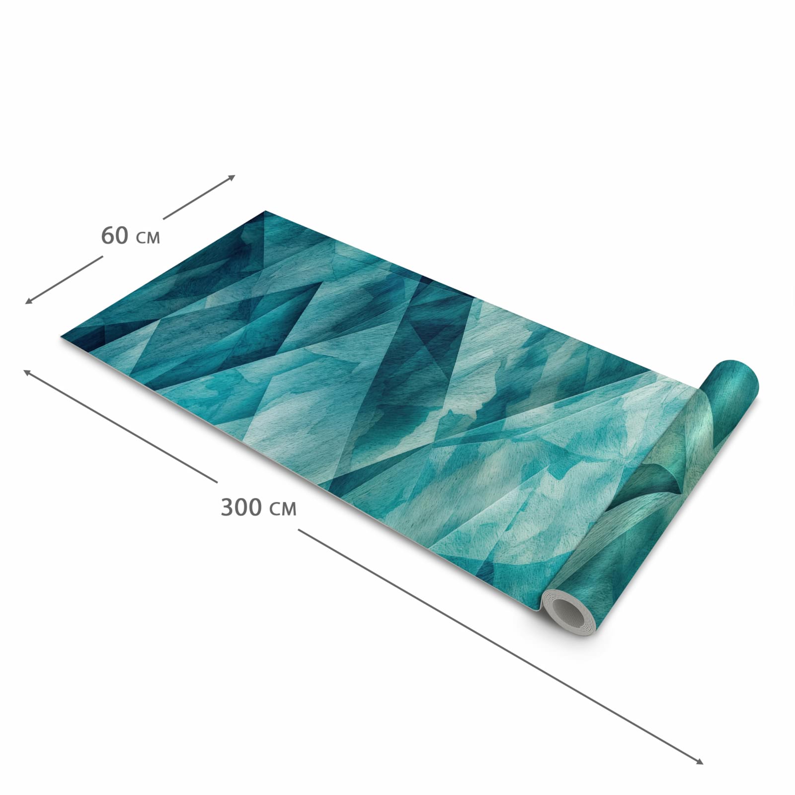 Abwaschbarer Küchenteppich mit Motiv Abstrakte Geometrie in der Grösse 90x180 cm