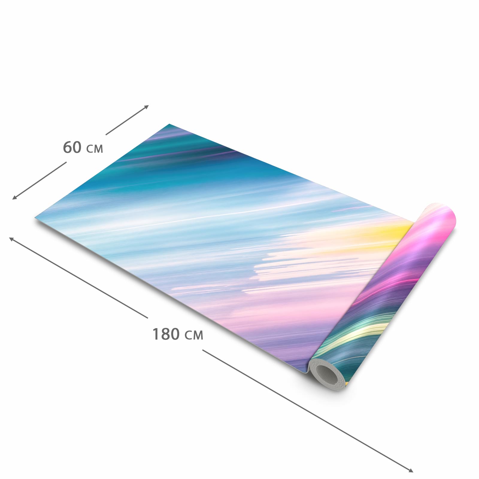 Formstabiler großer Küchenteppich mit Motiv Farbiges Streifenmuster in der Größe 80x300 cm