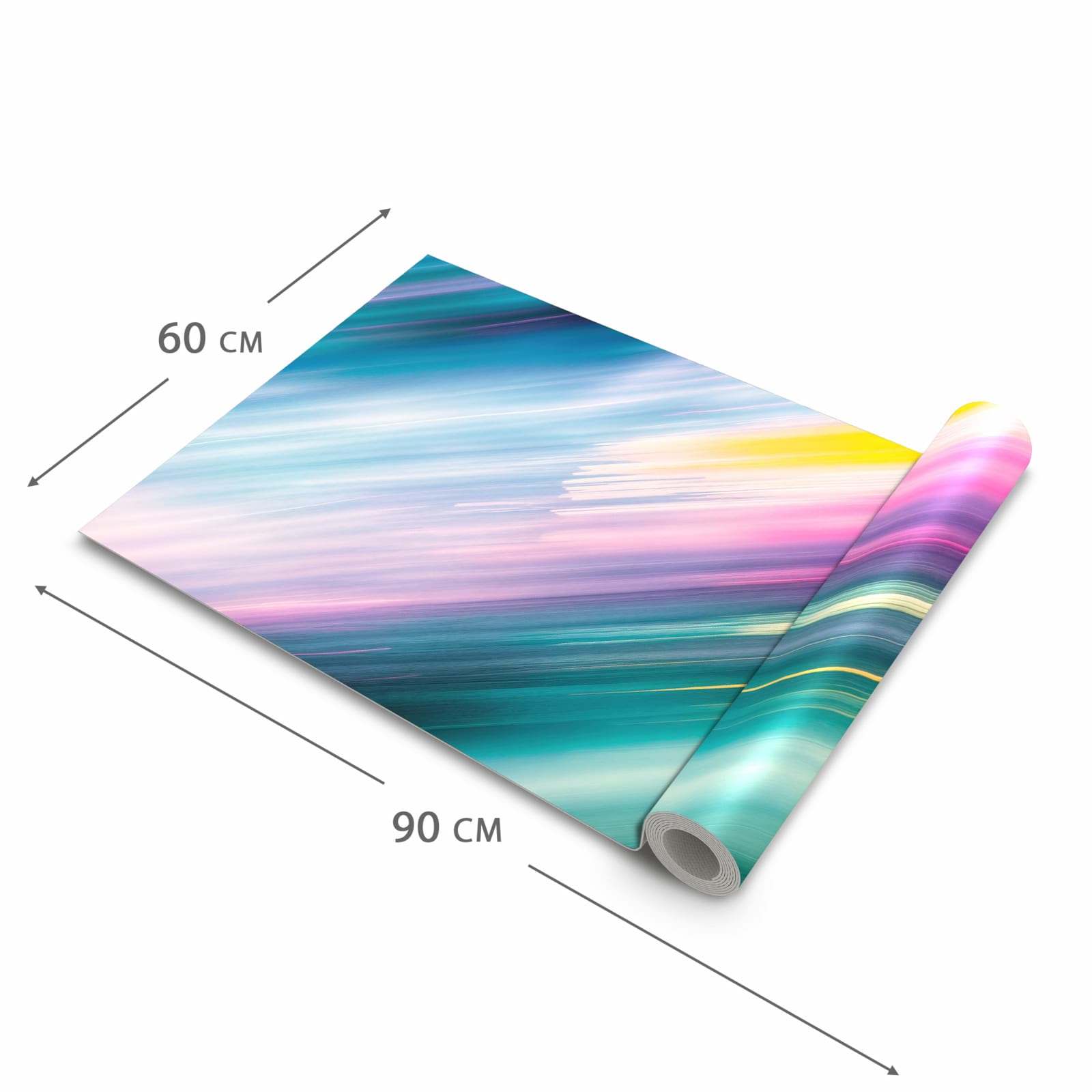 Abriebfester Küchenläufer mit Motiv Farbiges Streifenmuster in der Grösse 90x180 cm