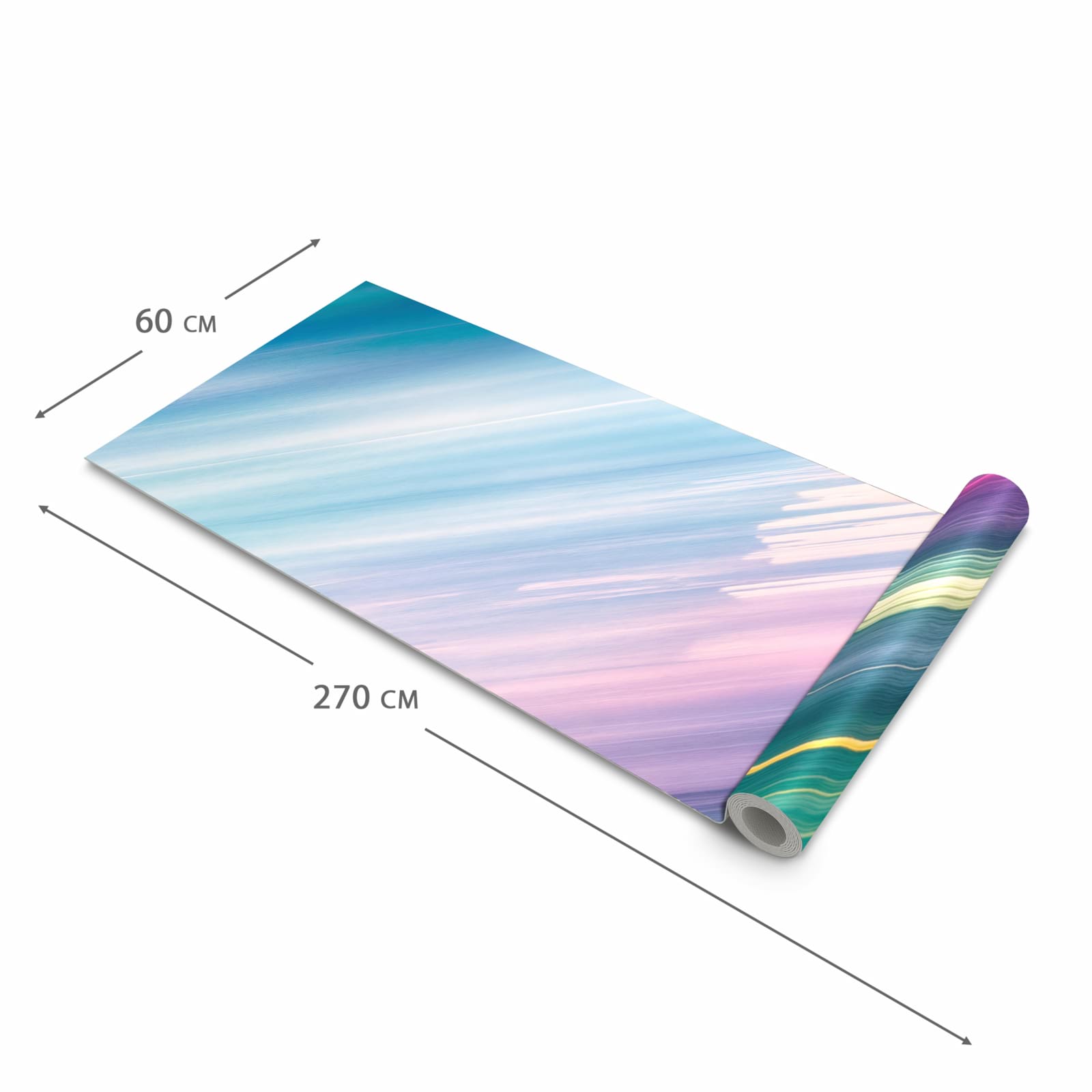 Zeitsparender waschbarer Küchenteppich mit Motiv Farbiges Streifenmuster in der Grösse 80x300 cm