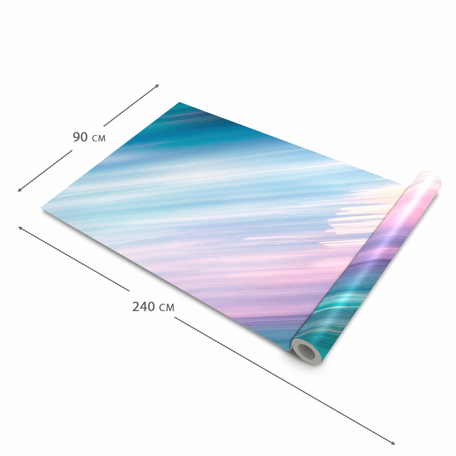 Geruchsneutraler rutschfester Küchenläufer mit Motiv Farbiges Streifenmuster in der Größe 90x180 cm