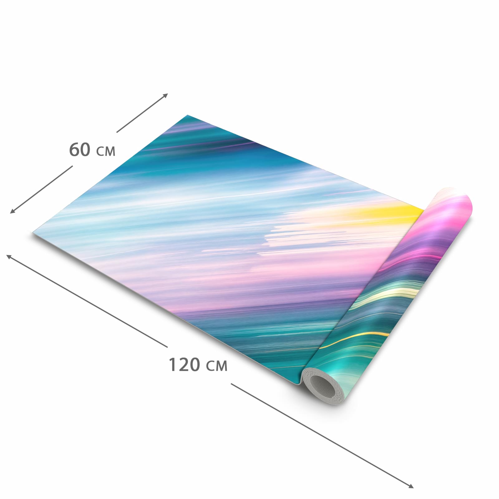 Bodenschonender waschbarer Küchenteppich mit Motiv Farbiges Streifenmuster in der Grösse 80x300 cm